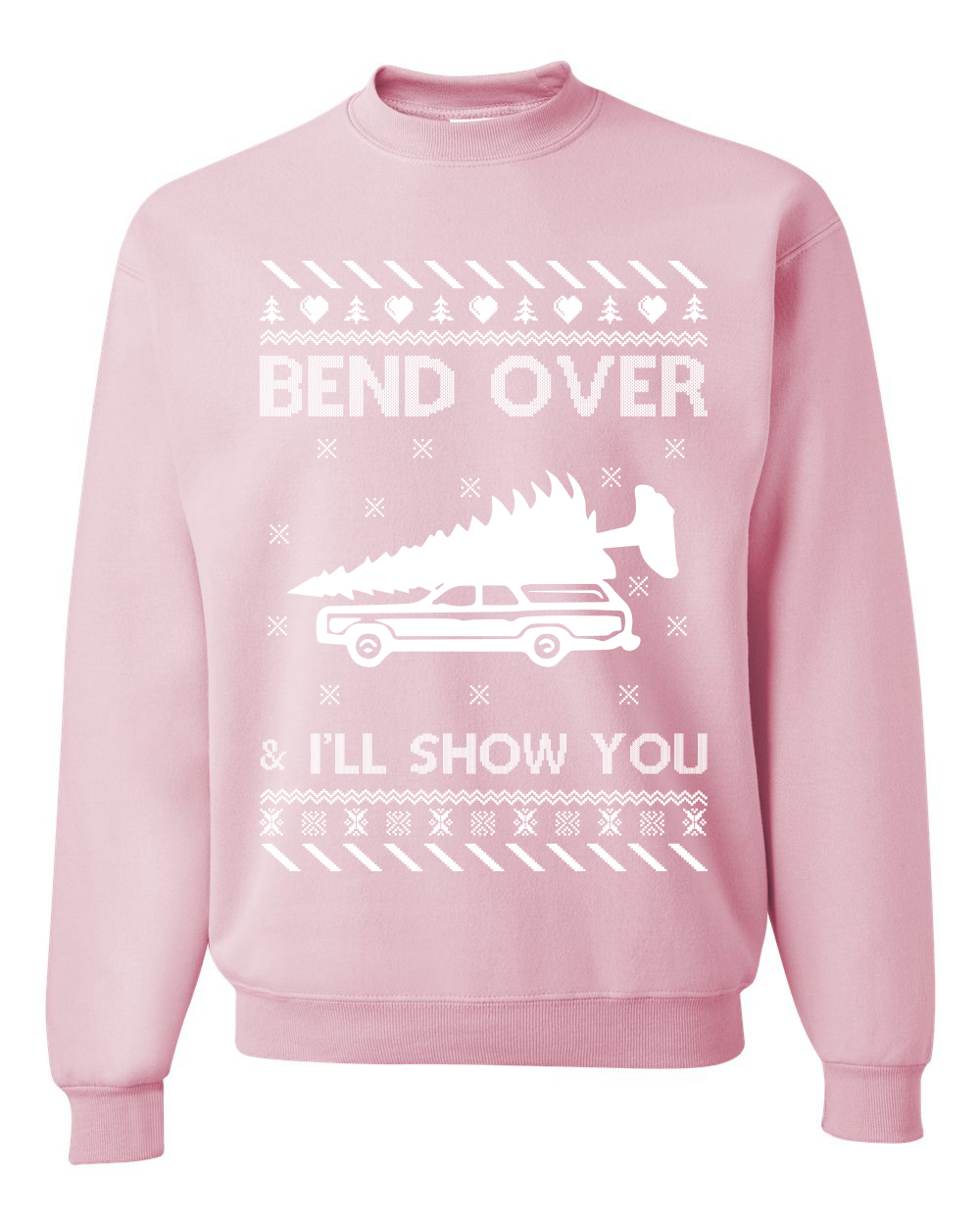 Bend Over and Ill Show You Ugly Christmas Unisex Crewneck Graphic Sweatshirt