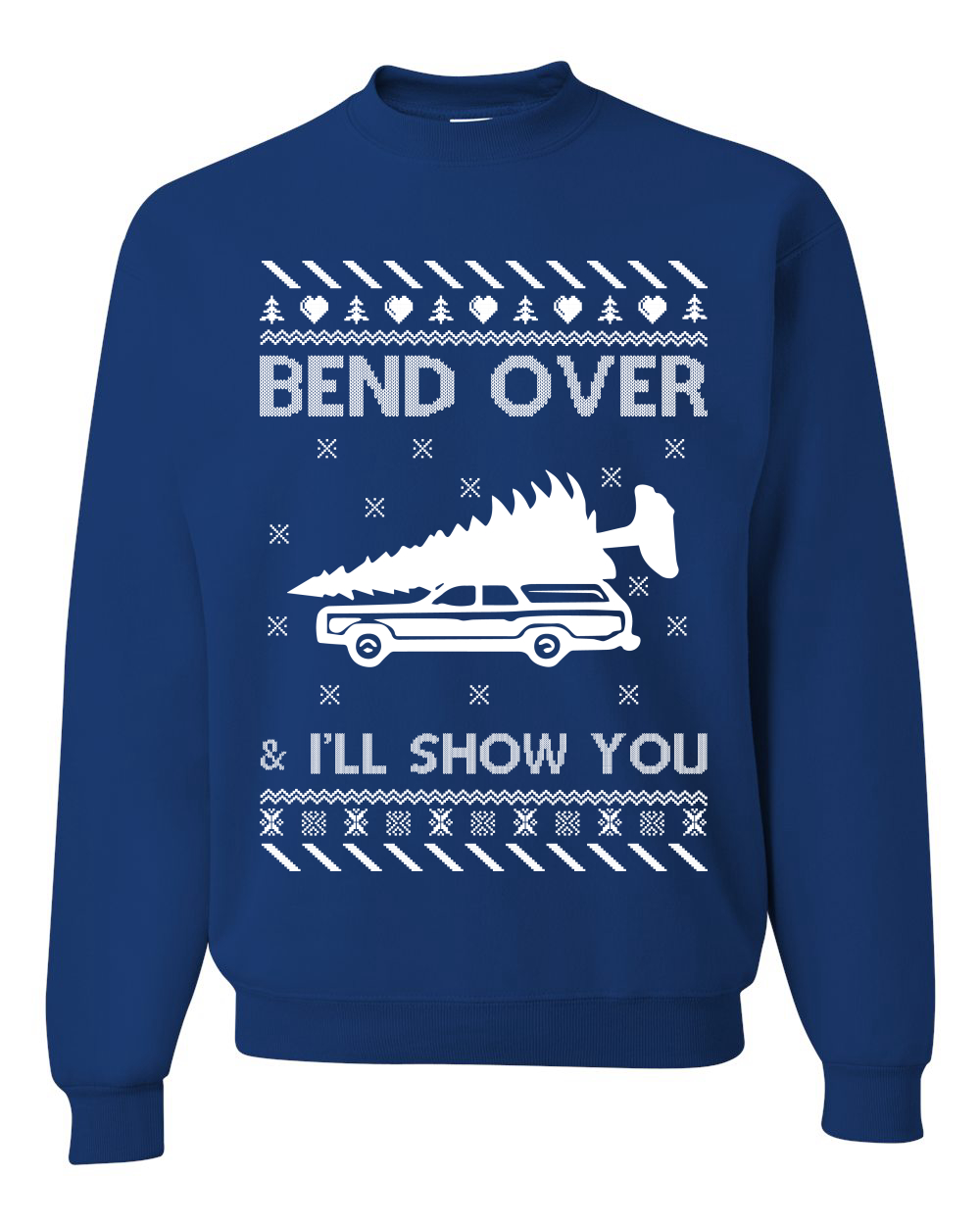 Bend Over and Ill Show You Ugly Christmas Unisex Crewneck Graphic Sweatshirt