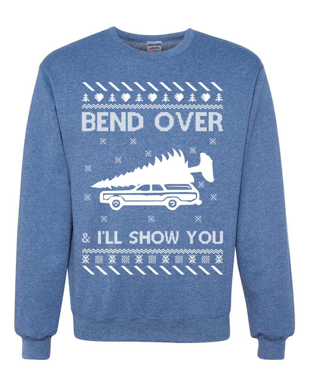 Bend Over and Ill Show You Ugly Christmas Unisex Crewneck Graphic Sweatshirt