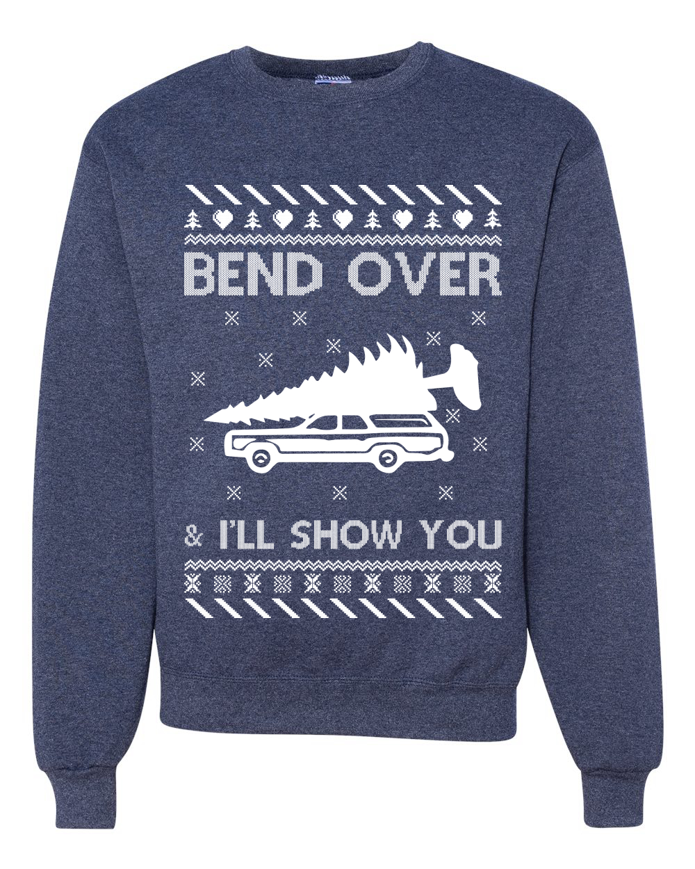 Bend Over and Ill Show You Ugly Christmas Unisex Crewneck Graphic Sweatshirt