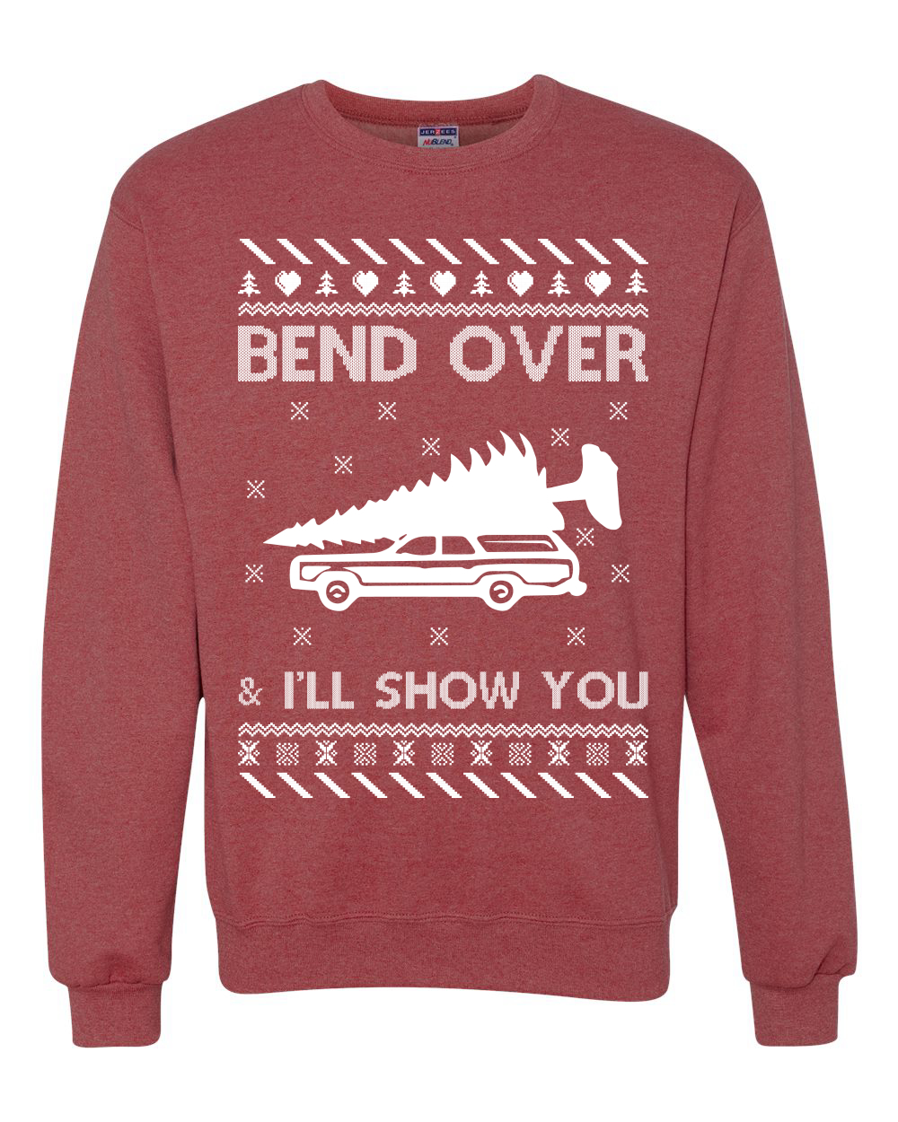 Bend Over and Ill Show You Ugly Christmas Unisex Crewneck Graphic Sweatshirt