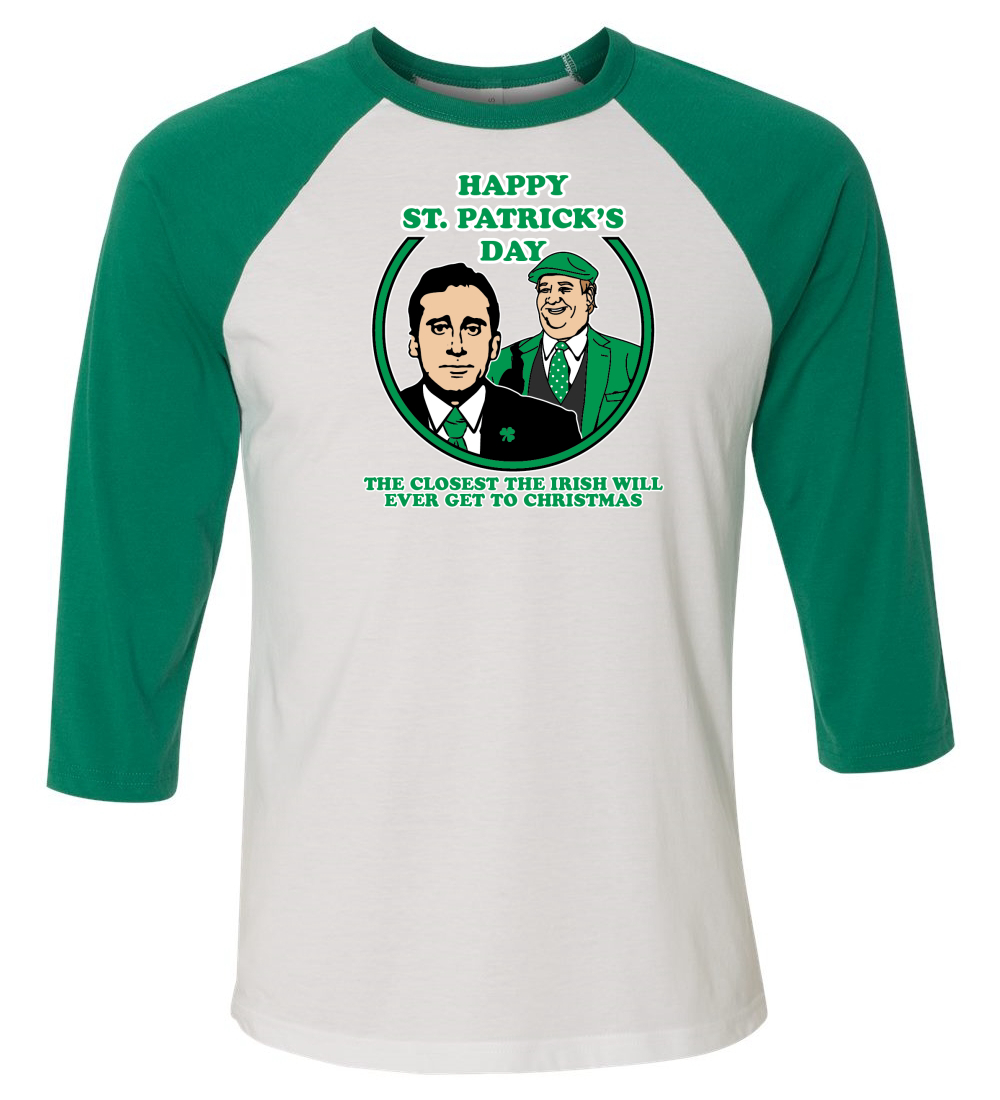 Lucky Shamrock Funny Clover St Patricks Pattys Day Men Women Baseball Tee Shirt - Picture 21 of 27