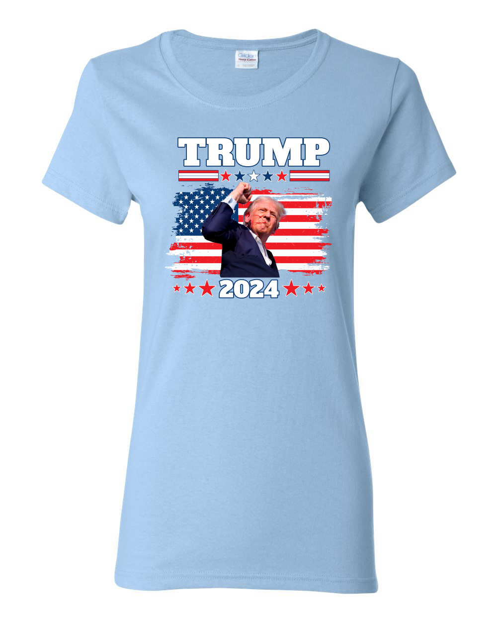 Trump 2024 Blood Fist Patriotic USA Assassination Attempt Womens Shirt - 第 9/9 張圖片