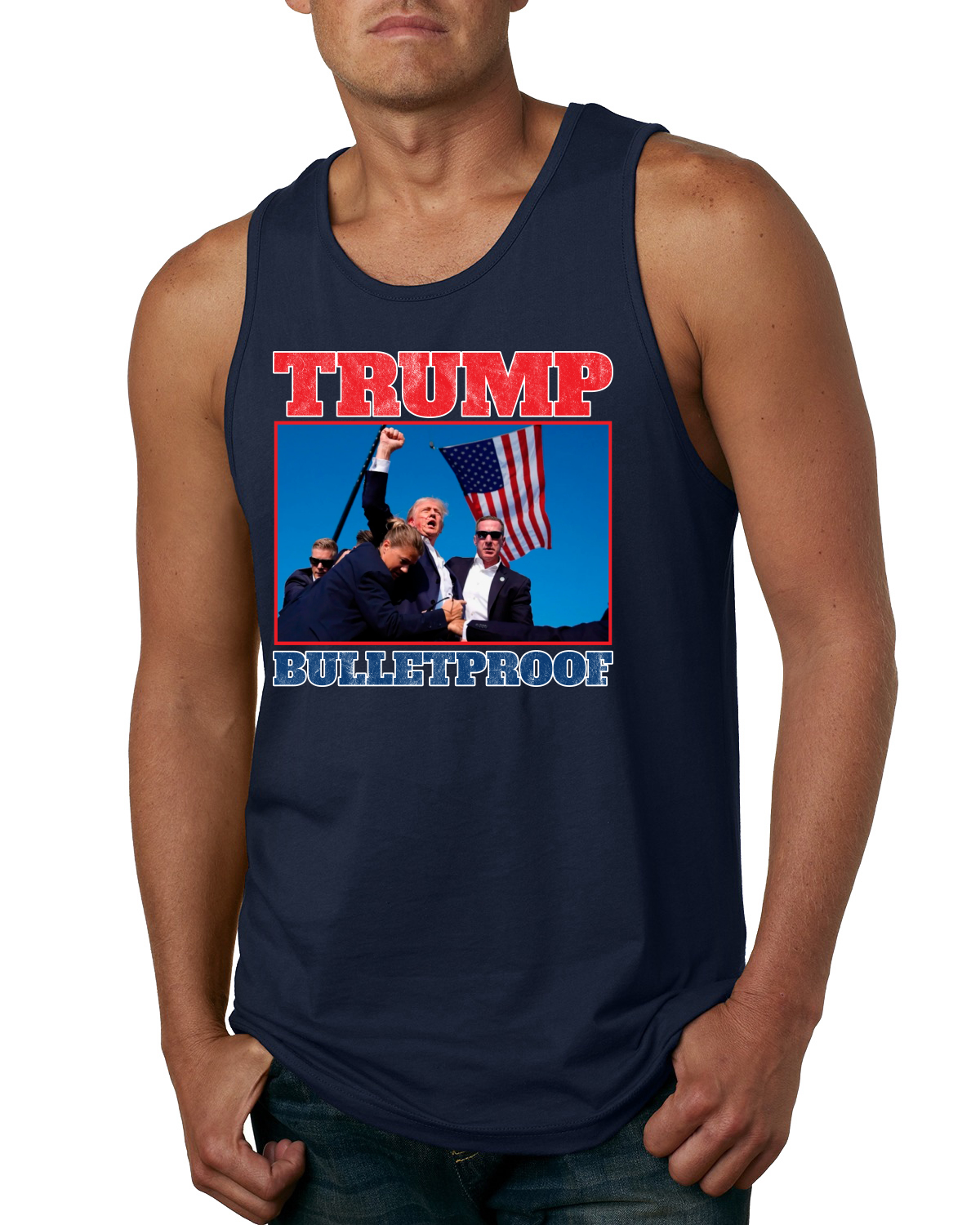 Camiseta sin mangas Trump puño a prueba de balas EE. UU. MAGA intento de asesinato para hombre - Imagen 5 de 7