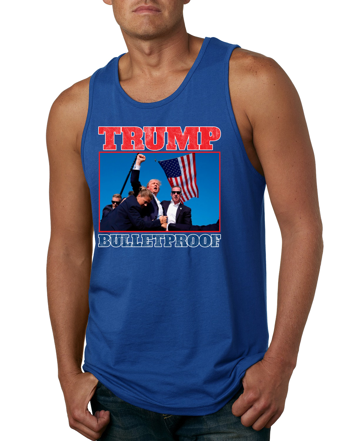 Camiseta sin mangas Trump puño a prueba de balas EE. UU. MAGA intento de asesinato para hombre - Imagen 7 de 7