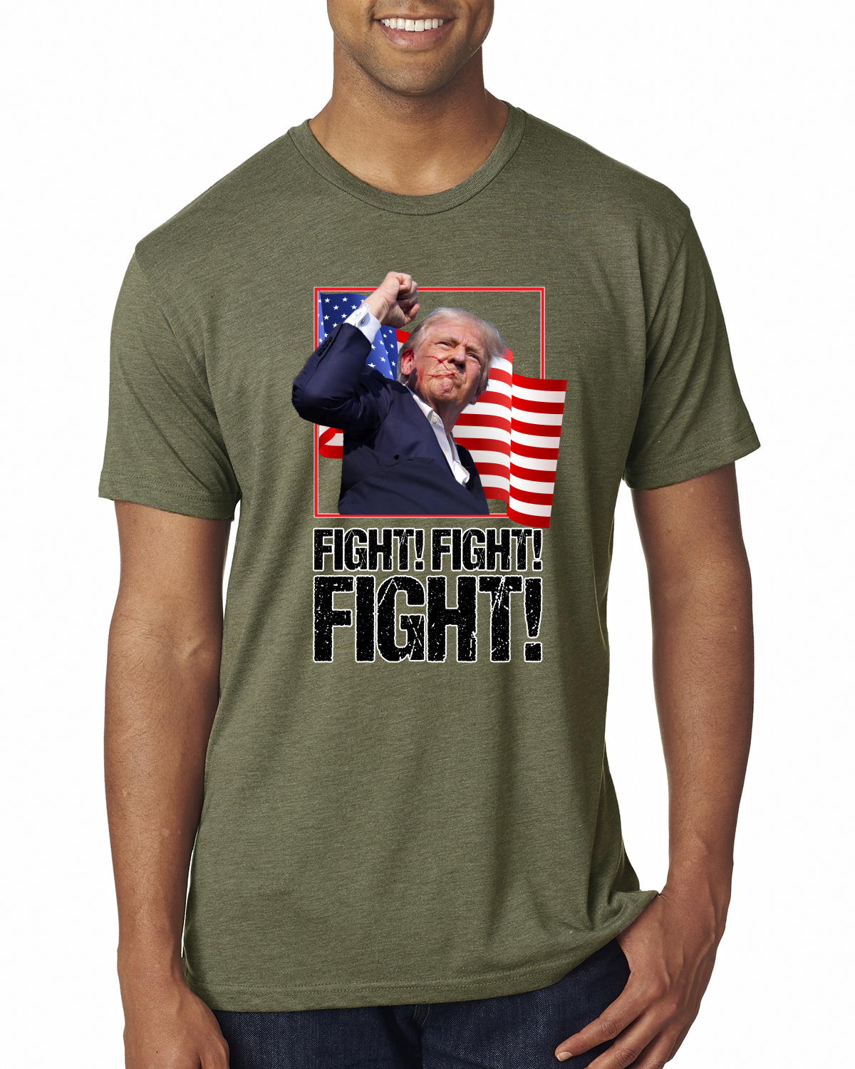 Donald Trump Fight Fight Fight MAGA Assassination Attempt Premium T-Shirt - Picture 8 of 8