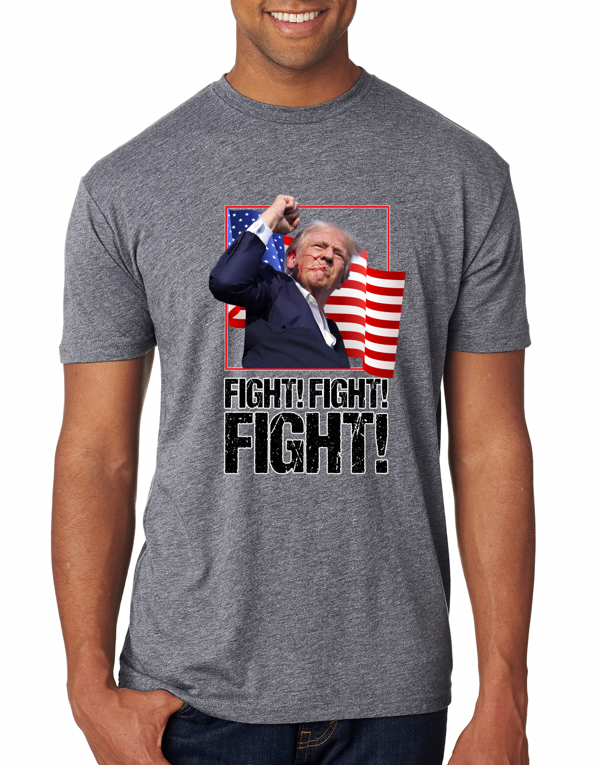 Donald Trump Fight Fight Fight MAGA Assassination Attempt Premium T-Shirt - Picture 3 of 8