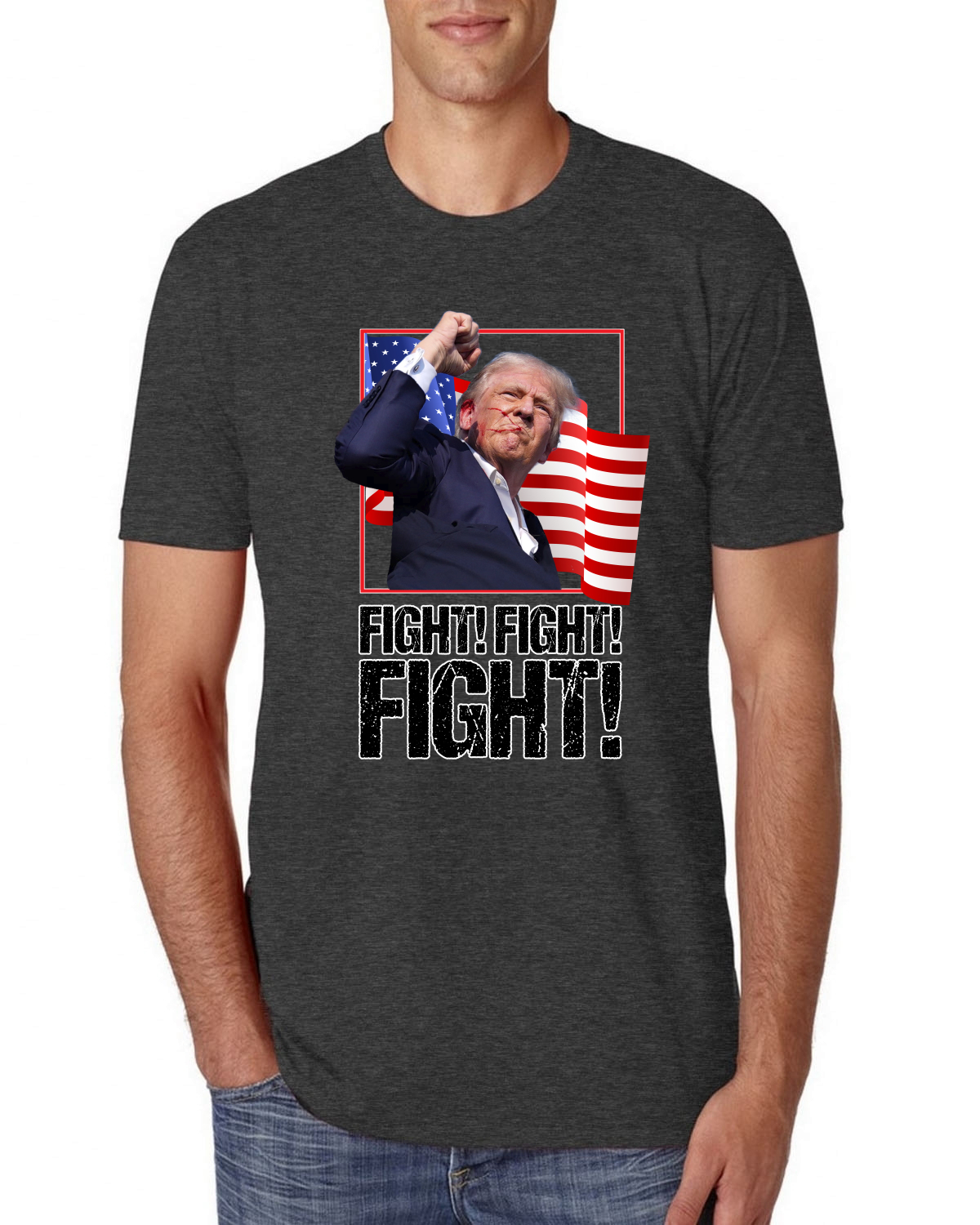 Donald Trump Fight Fight Fight MAGA Assassination Attempt Premium T-Shirt - Picture 4 of 8