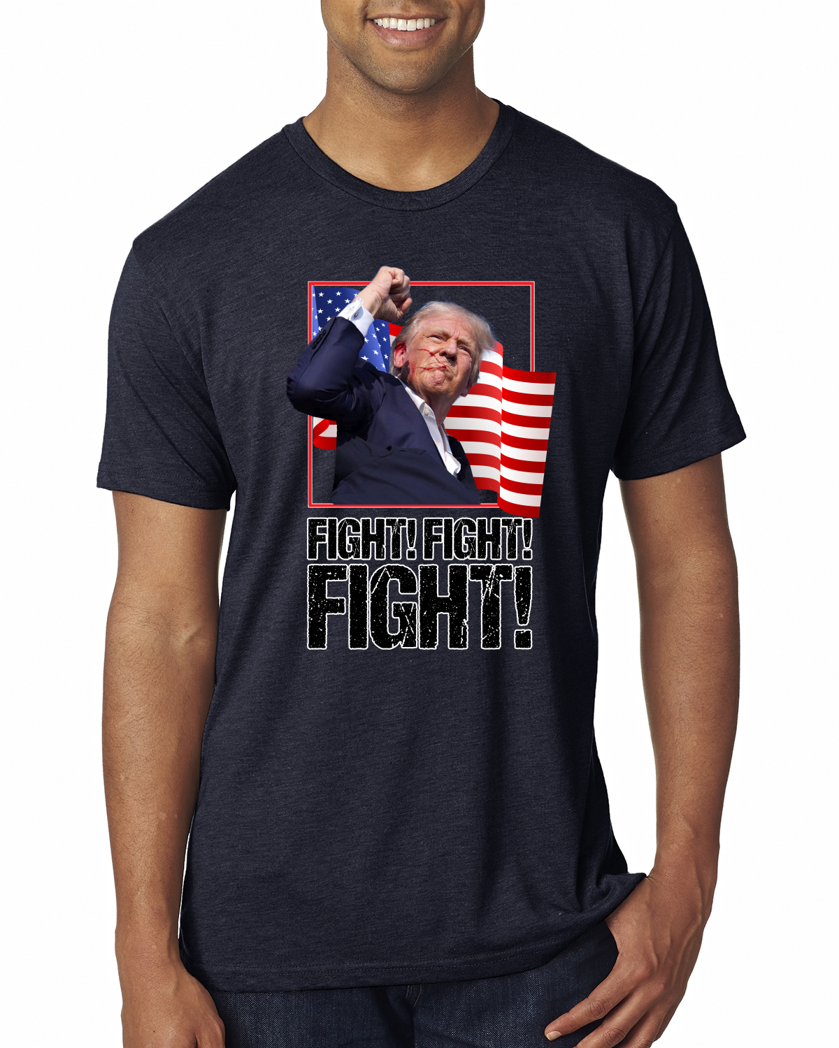 Donald Trump Fight Fight Fight MAGA Assassination Attempt Premium T-Shirt - Picture 5 of 8