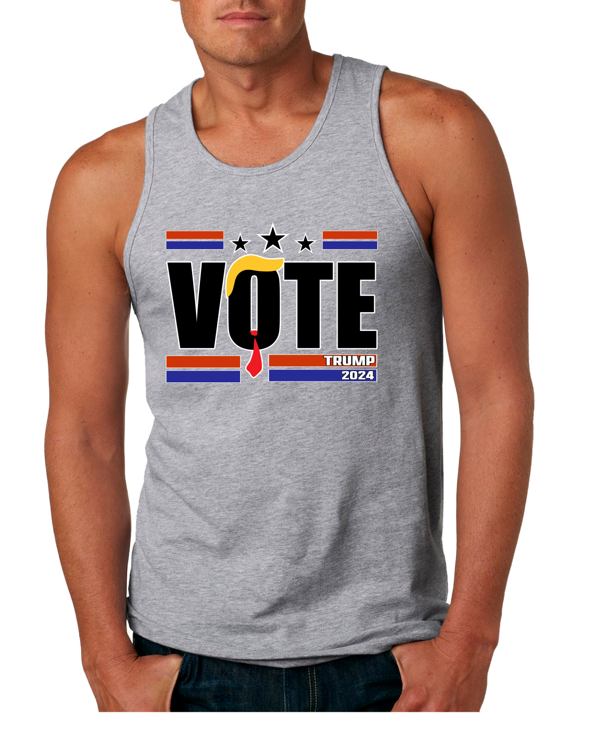 Camiseta sin mangas Vota Donald Trump Hair Tie 2024 Campaña Electoral Hombre - Imagen 4 de 7