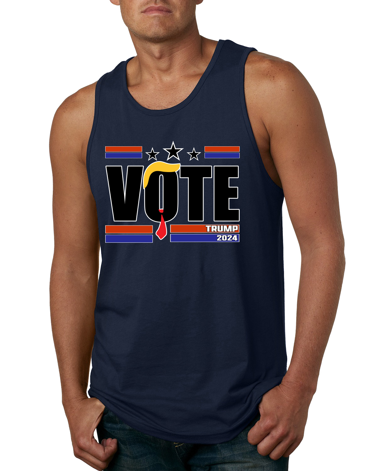 Camiseta sin mangas Vota Donald Trump Hair Tie 2024 Campaña Electoral Hombre - Imagen 5 de 7