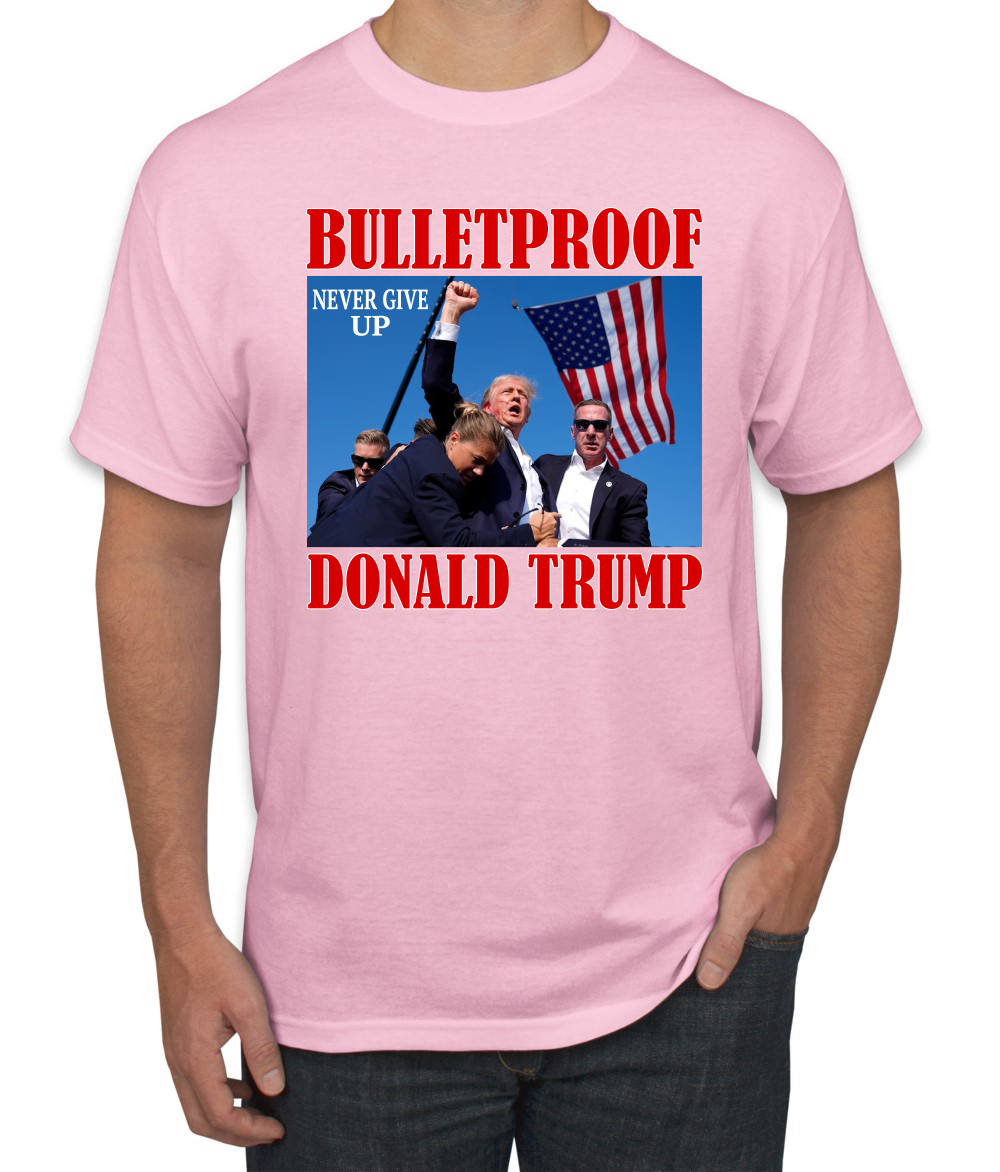 Camiseta unisex Bulletproof Never Give Up Donald Trump 2024 Election - Imagen 5 de 14