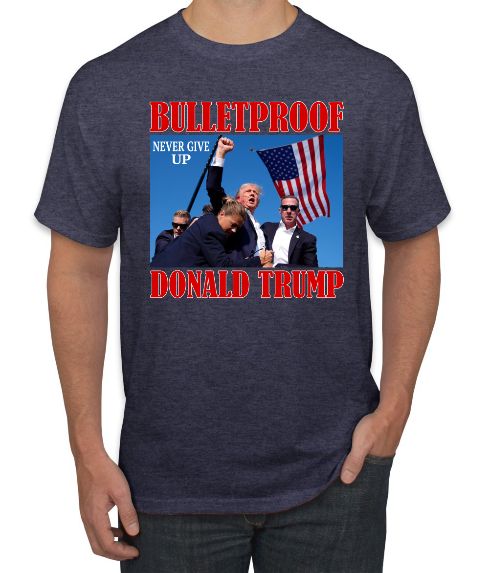 Camiseta unisex Bulletproof Never Give Up Donald Trump 2024 Election - Imagen 10 de 14