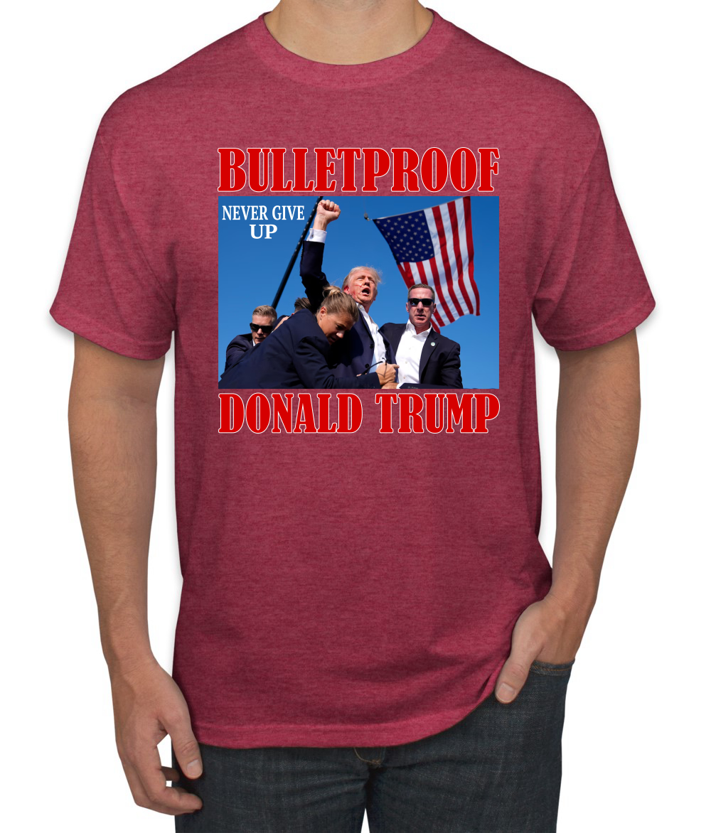 Camiseta unisex Bulletproof Never Give Up Donald Trump 2024 Election - Imagen 11 de 14