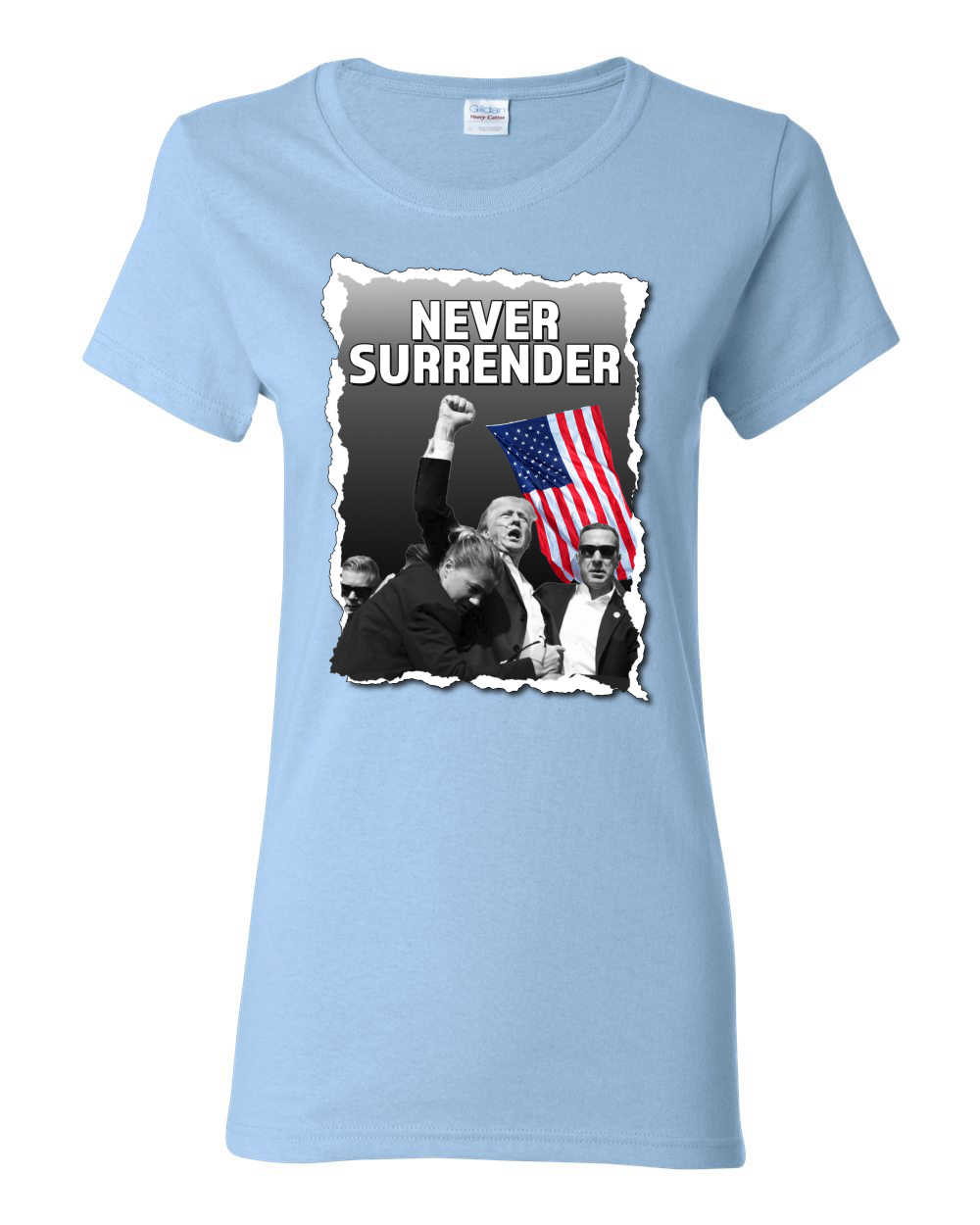 Trump Shot Rally 2024 Never Surrender Election Womens Graphic T-Shirt - Picture 9 of 9