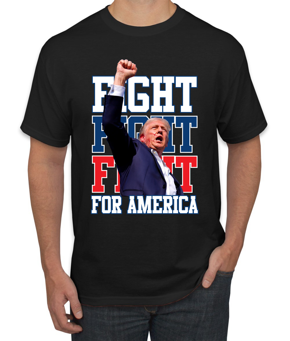 Trump 2024 Fight Fight Fight For America Funny Shot Rally Unisex T-Shirt - Picture 3 of 14