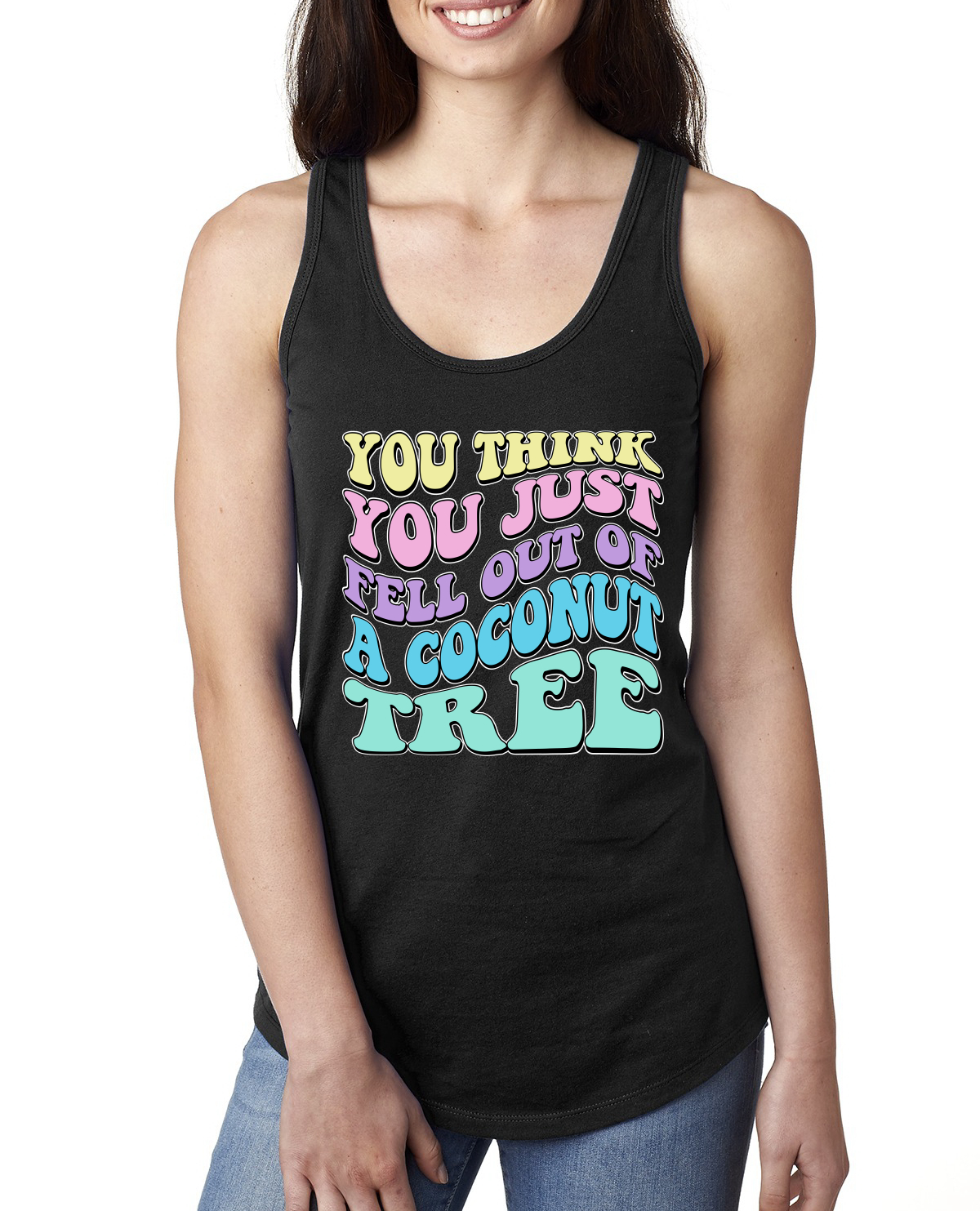 You Think You Just Fell Out of a Coconut Tree Kamala Harris Meme Ladies Tank Top