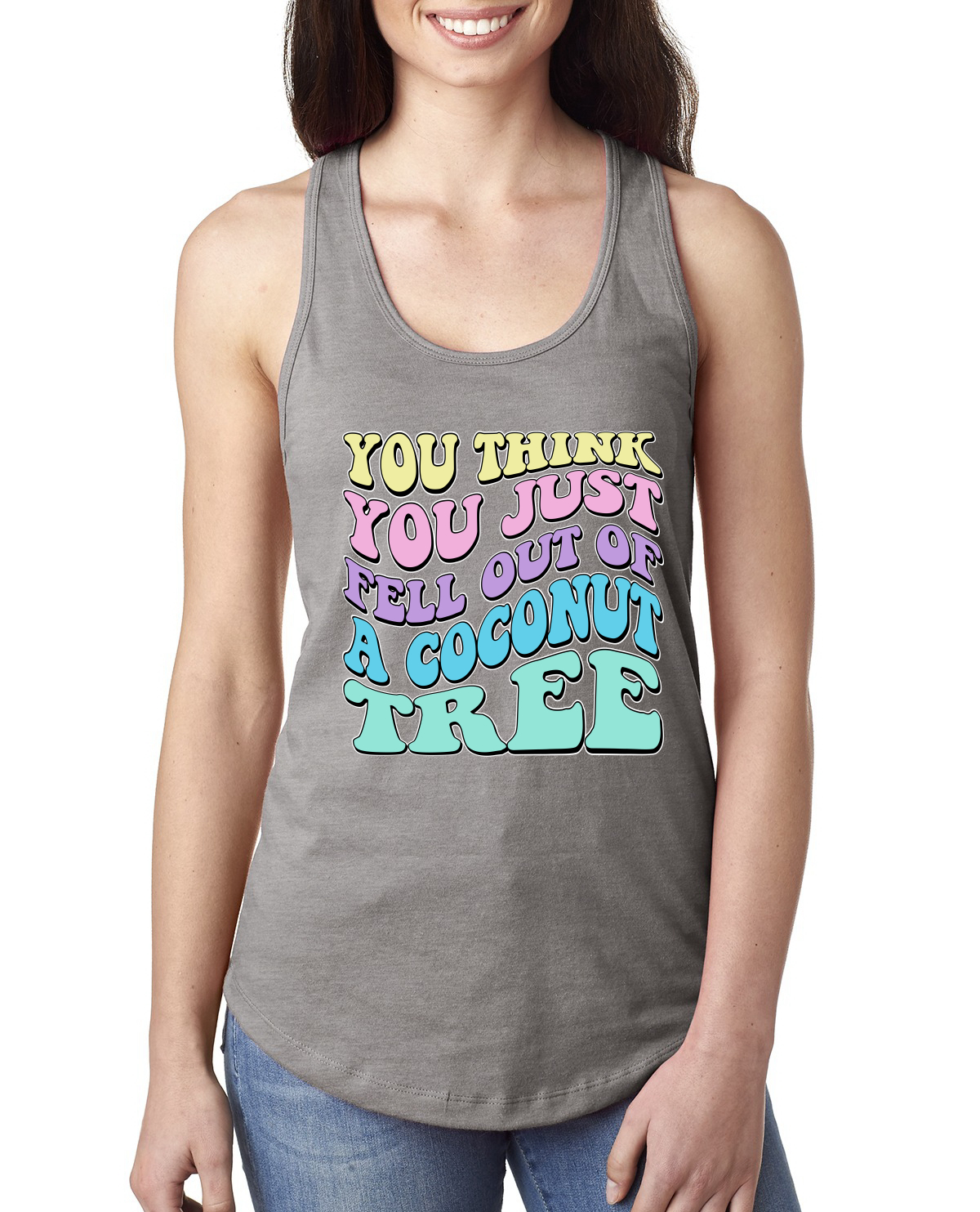 You Think You Just Fell Out of a Coconut Tree Kamala Harris Meme Ladies Tank Top