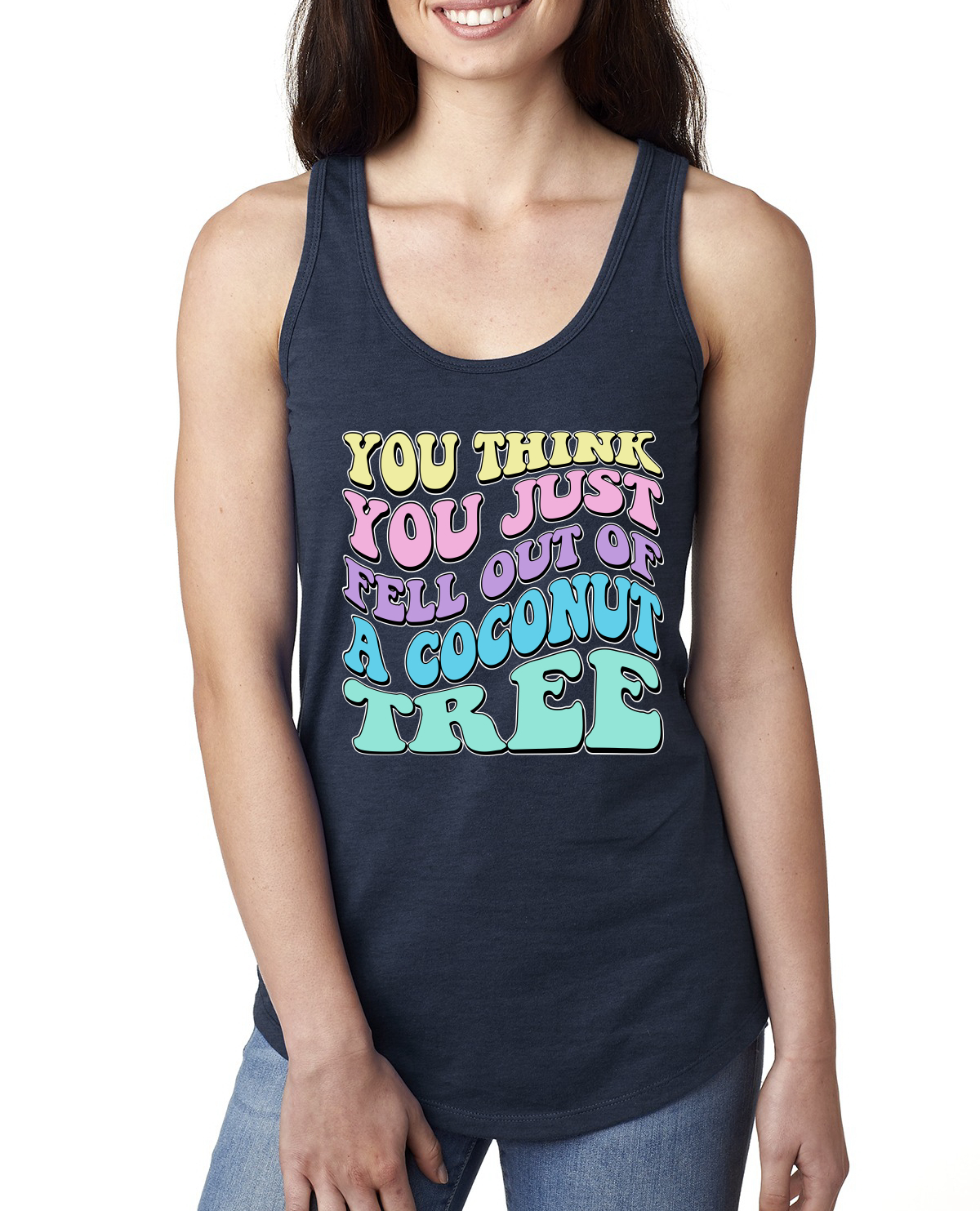 You Think You Just Fell Out of a Coconut Tree Kamala Harris Meme Ladies Tank Top