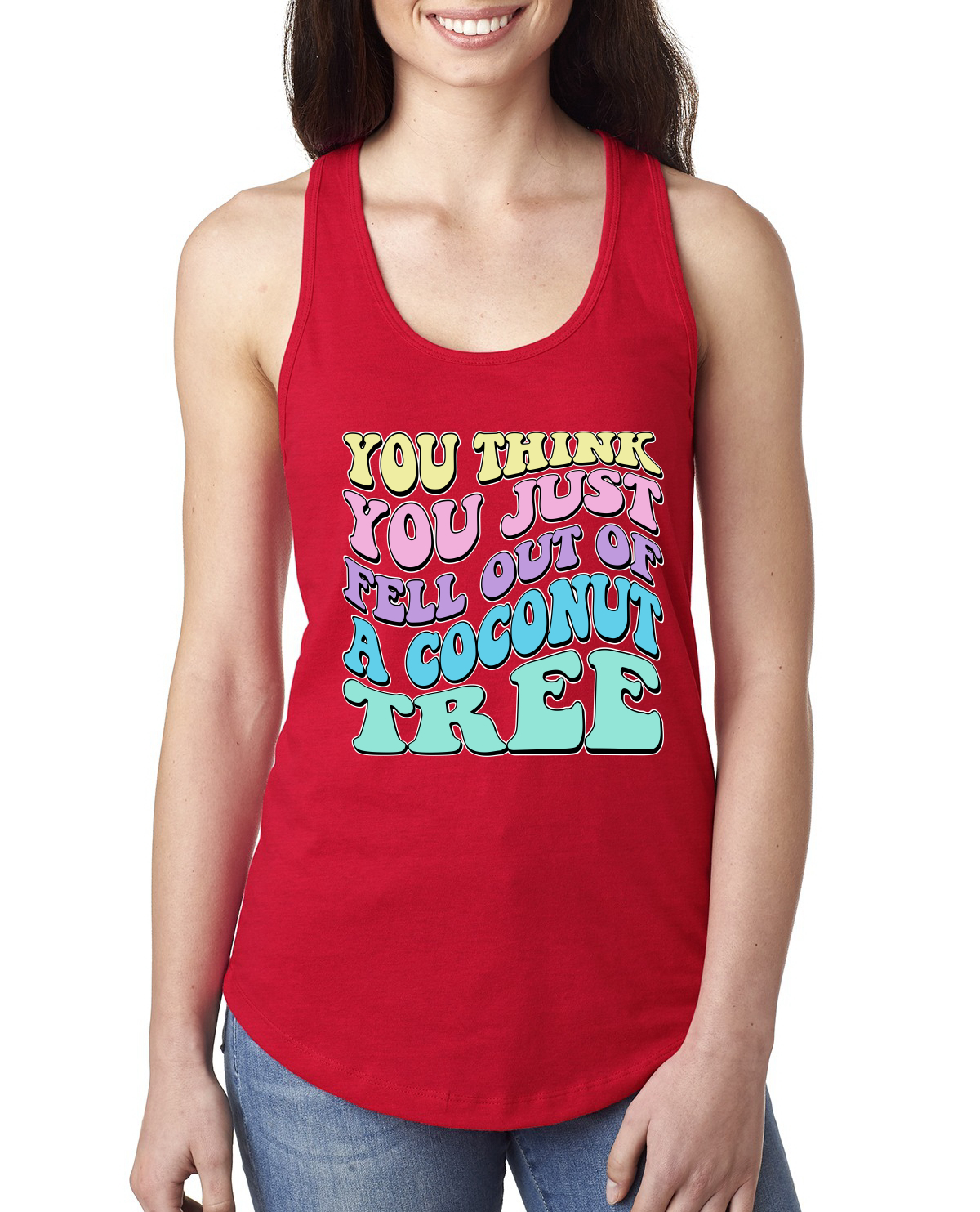 You Think You Just Fell Out of a Coconut Tree Kamala Harris Meme Ladies Tank Top