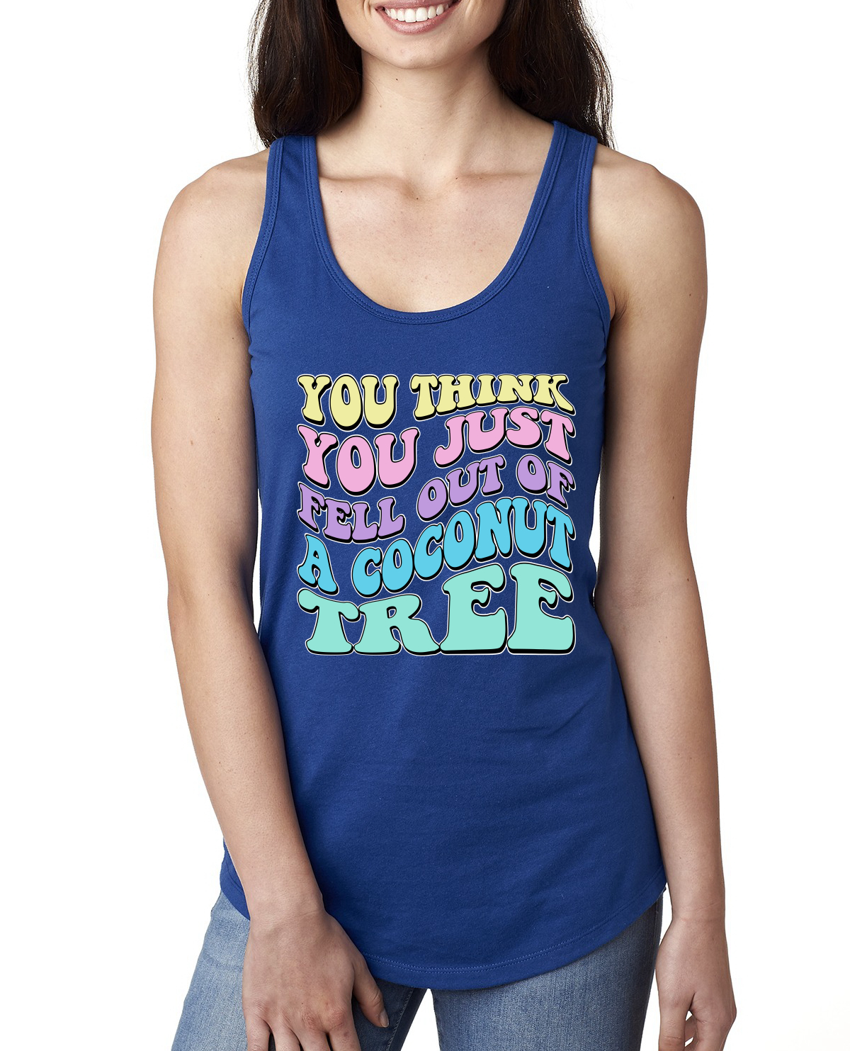 You Think You Just Fell Out of a Coconut Tree Kamala Harris Meme Ladies Tank Top