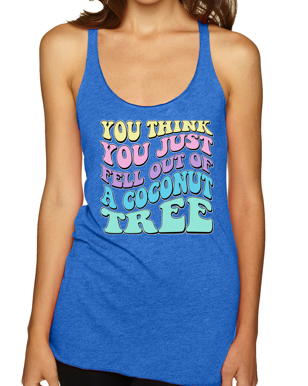 Camiseta sin mangas You Think You Just Fell Out of a Coconut Tree Kamala Harris triple mezcla - Imagen 7 de 7