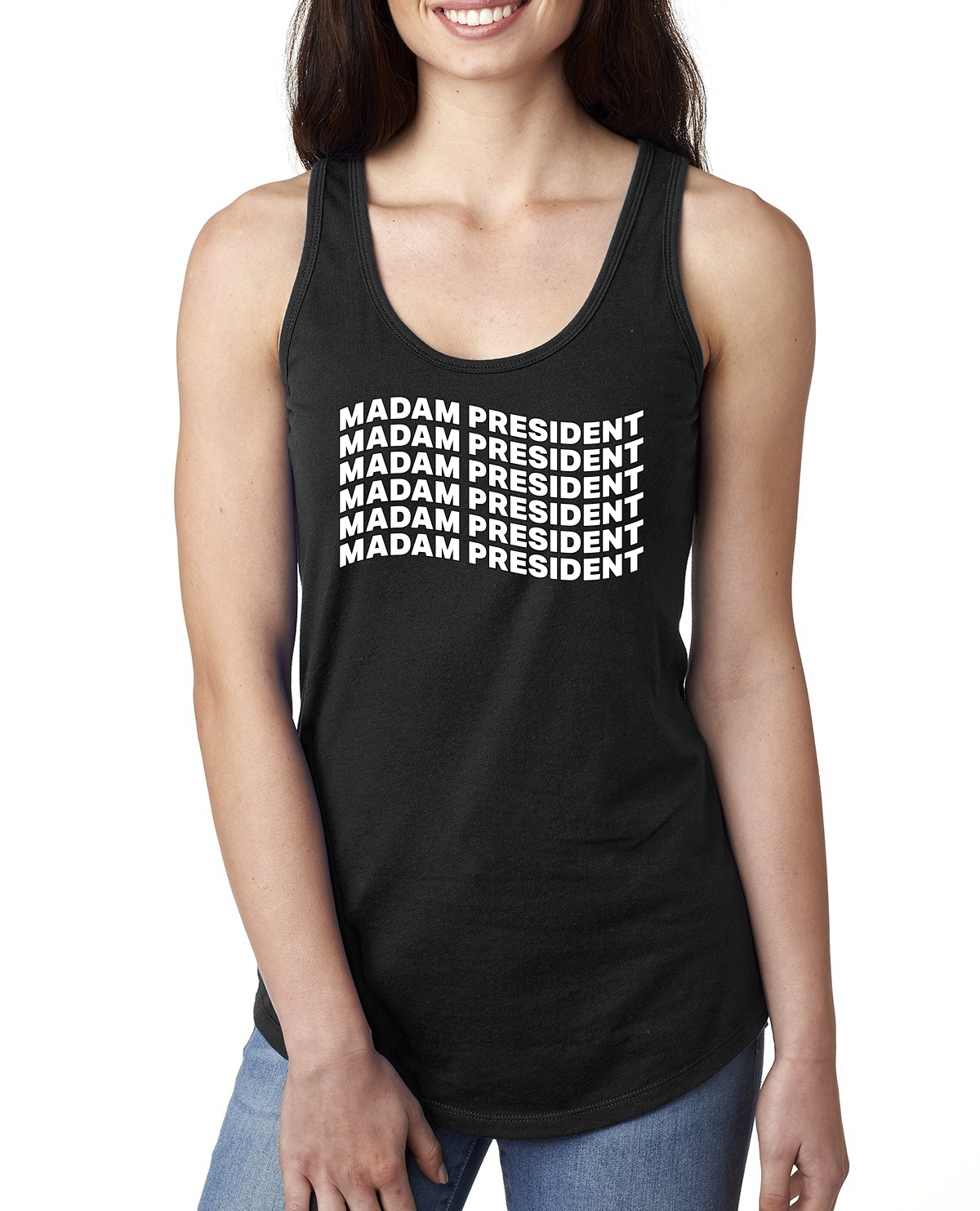Madam President Kamala Harris for President 2024 USA Election Ladies Tank Top - Picture 3 of 7