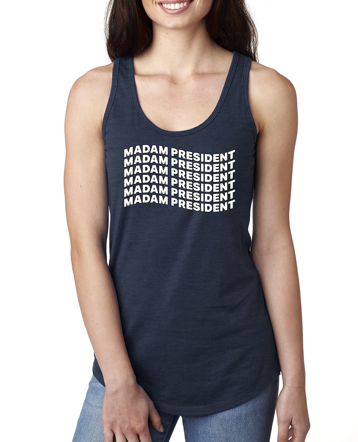 Madam President Kamala Harris for President 2024 USA Election Ladies Tank Top - Picture 5 of 7