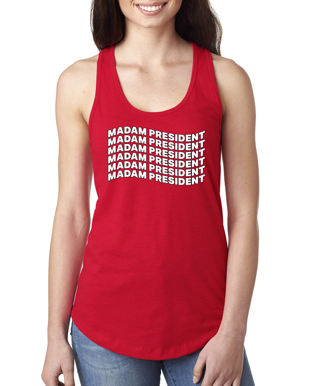 Madam President Kamala Harris for President 2024 USA Election Ladies Tank Top - Picture 6 of 7