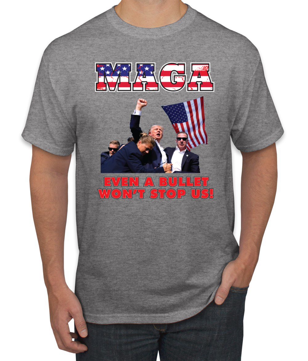 MAGA Even a Bullet Won't Stop Us Trump 2024 Assassination Attempt T-Shirt - Picture 4 of 14