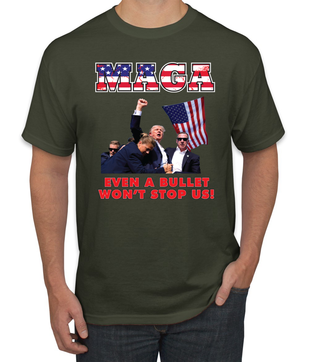 MAGA Even a Bullet Won't Stop Us Trump 2024 Assassination Attempt T-Shirt - Picture 13 of 14
