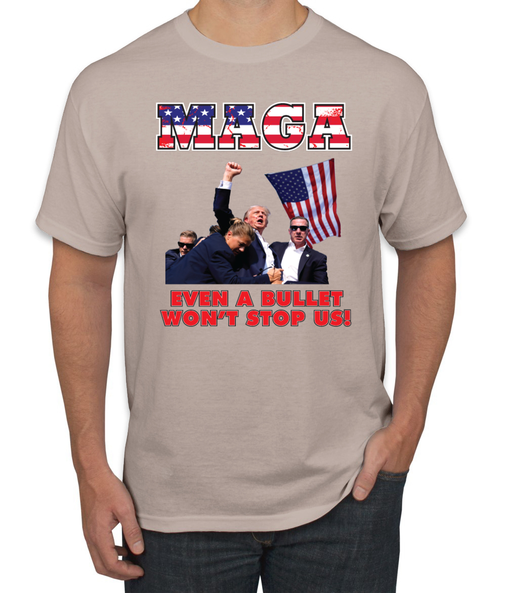 MAGA Even a Bullet Won't Stop Us Trump 2024 Assassination Attempt T-Shirt - Picture 14 of 14