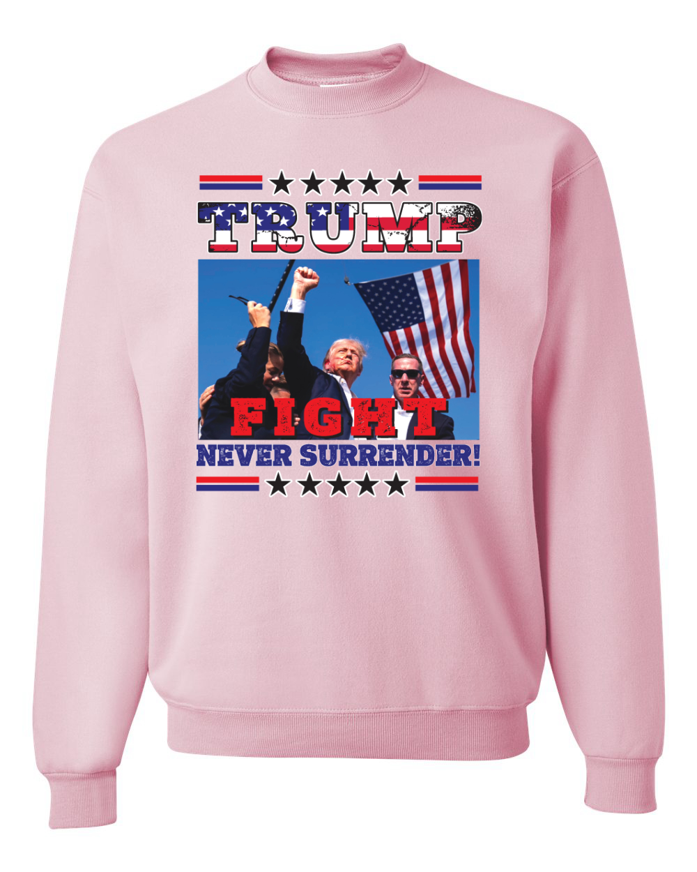 Never Surrender Trump 2024 MAGAt Rally Fist Pump Crewneck Sweatshirt