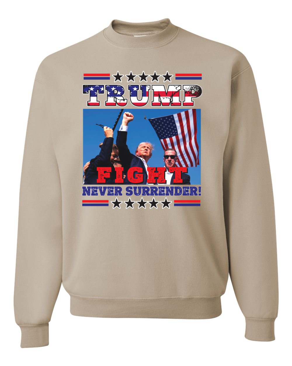 Never Surrender Trump 2024 MAGAt Rally Fist Pump Crewneck Sweatshirt