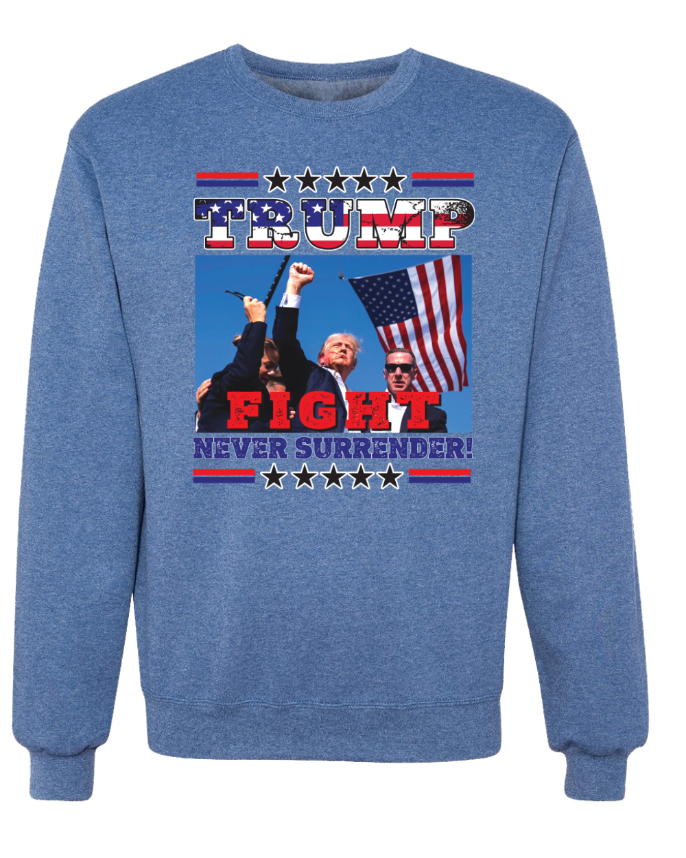 Never Surrender Trump 2024 MAGAt Rally Fist Pump Crewneck Sweatshirt