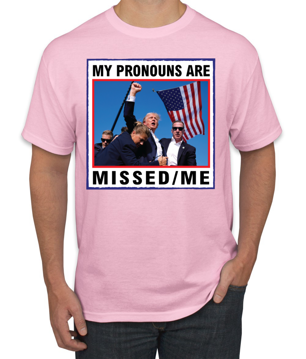 Camiseta My Pronouns are Missed Me Funny MAGA Fist Pump Trump 2024 - Imagen 5 de 14