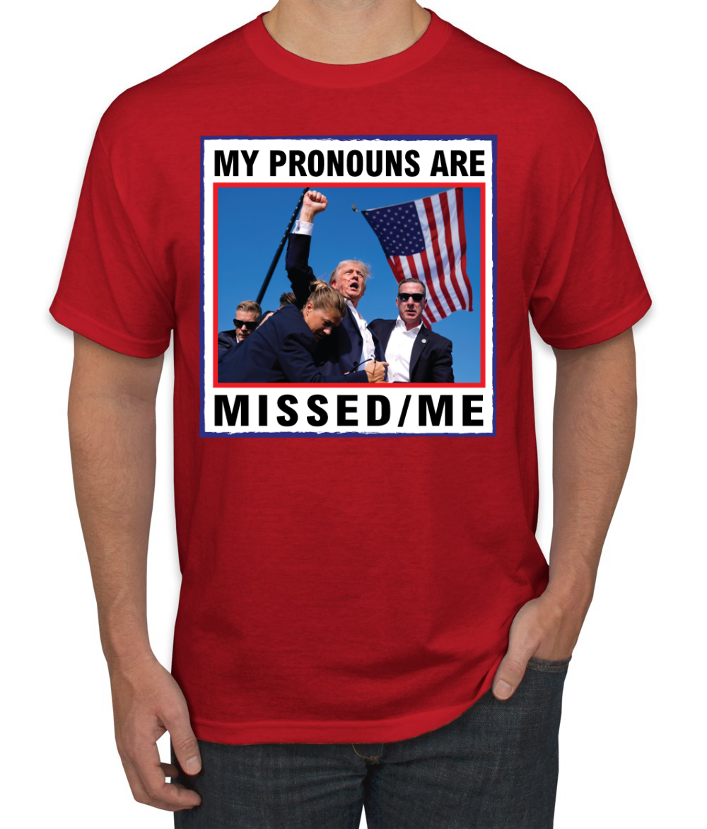 Camiseta My Pronouns are Missed Me Funny MAGA Fist Pump Trump 2024 - Imagen 7 de 14
