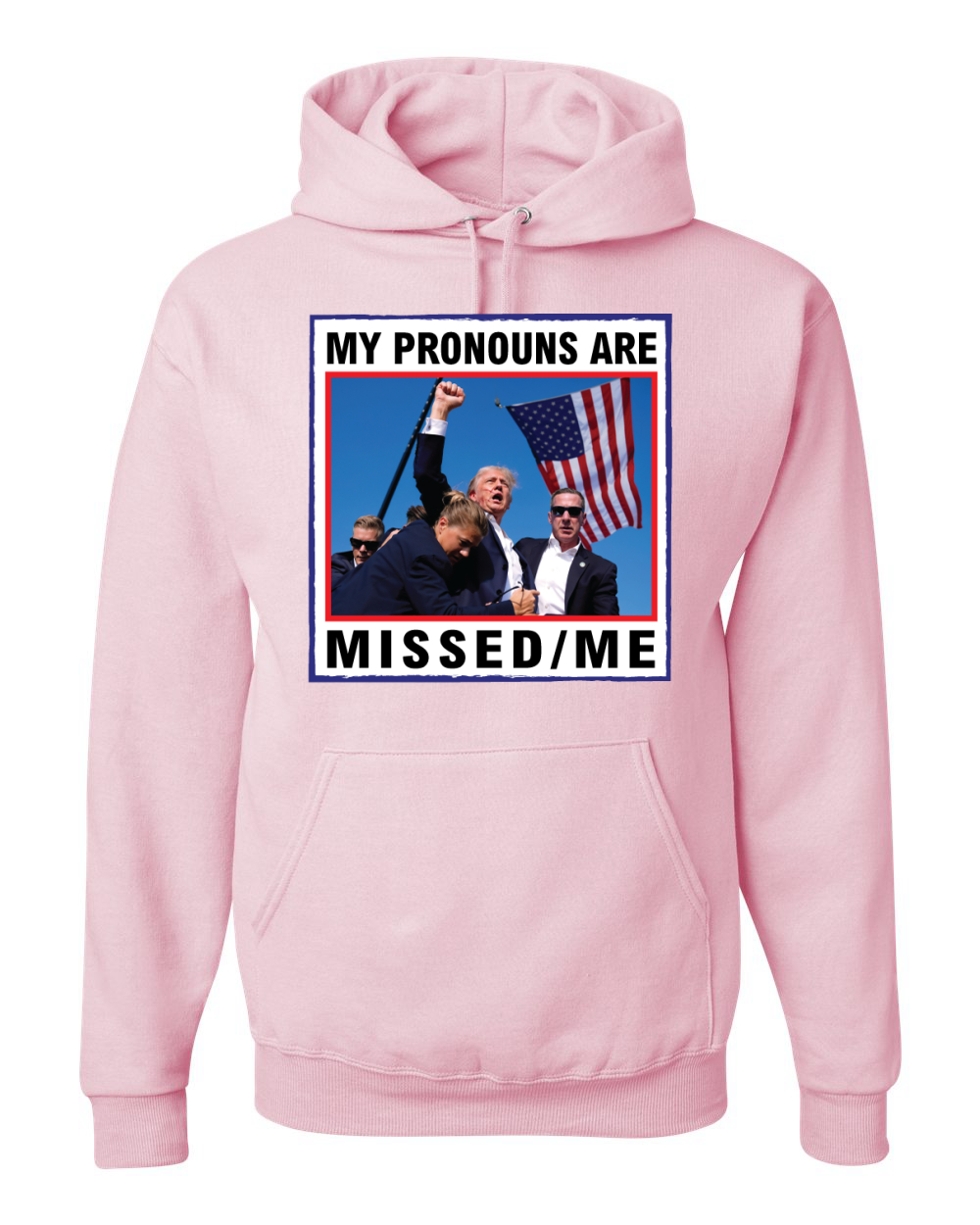 My Pronouns are Missed Me Funny MAGA Fist Pump Trump 2024 Hoodie Sweatshirt - Picture 5 of 13