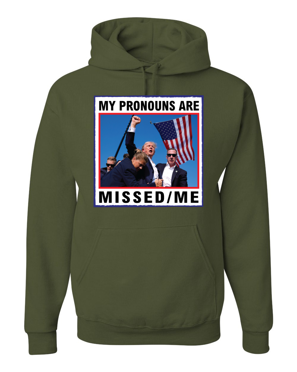 My Pronouns are Missed Me Funny MAGA Fist Pump Trump 2024 Hoodie Sweatshirt - Picture 12 of 13