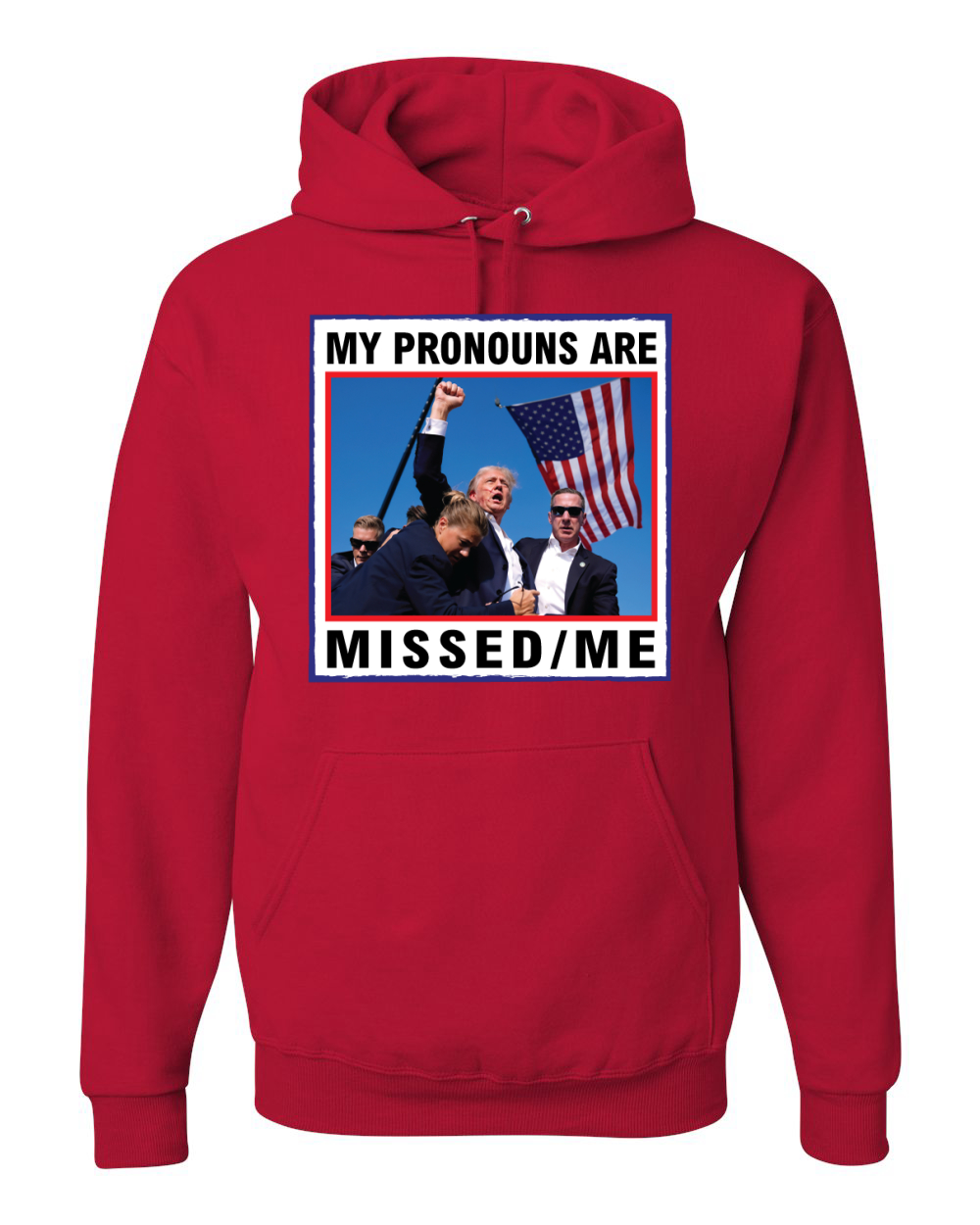 My Pronouns are Missed Me Funny MAGA Fist Pump Trump 2024 Hoodie Sweatshirt - Picture 7 of 13