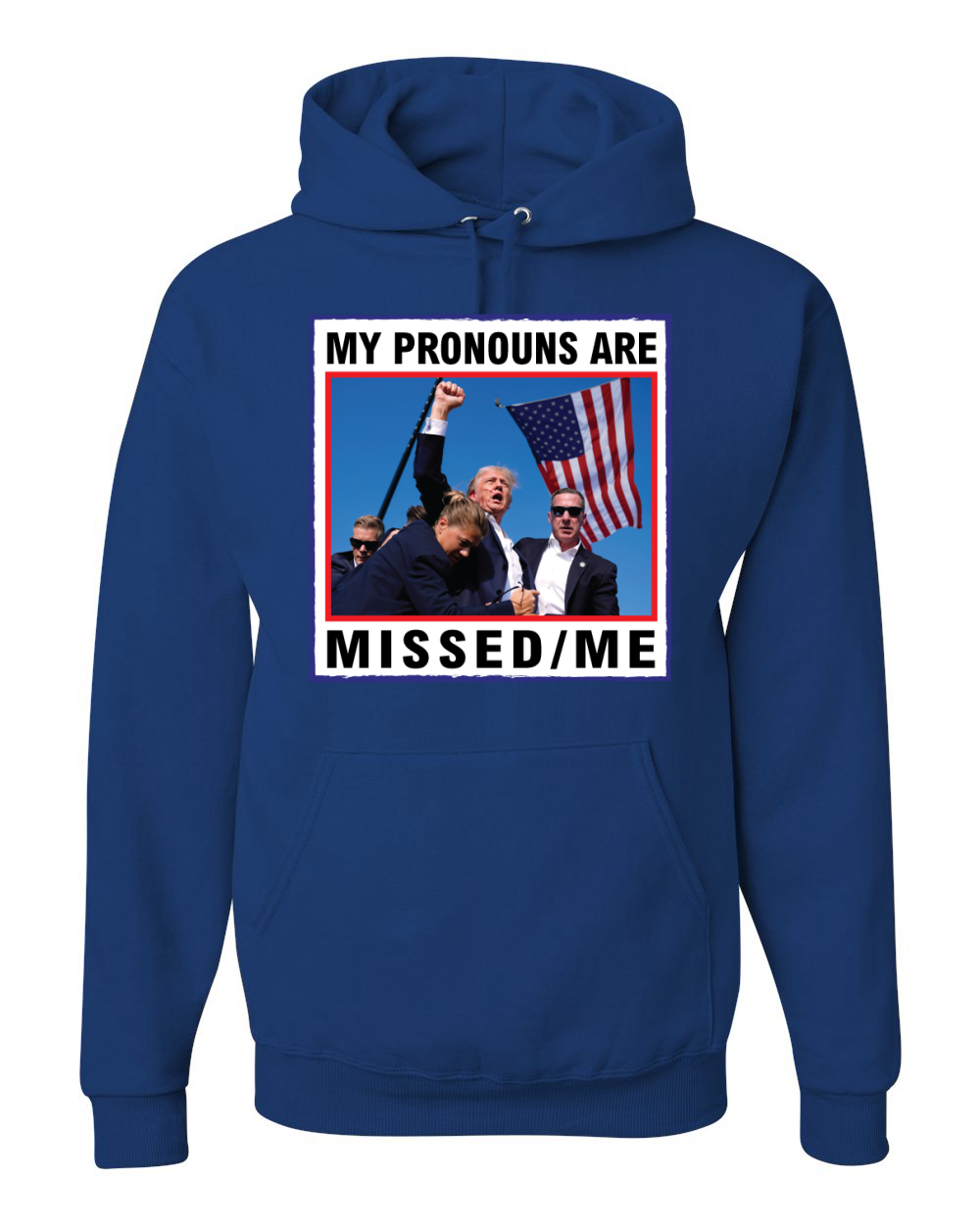 My Pronouns are Missed Me Funny MAGA Fist Pump Trump 2024 Hoodie Sweatshirt - Picture 8 of 13