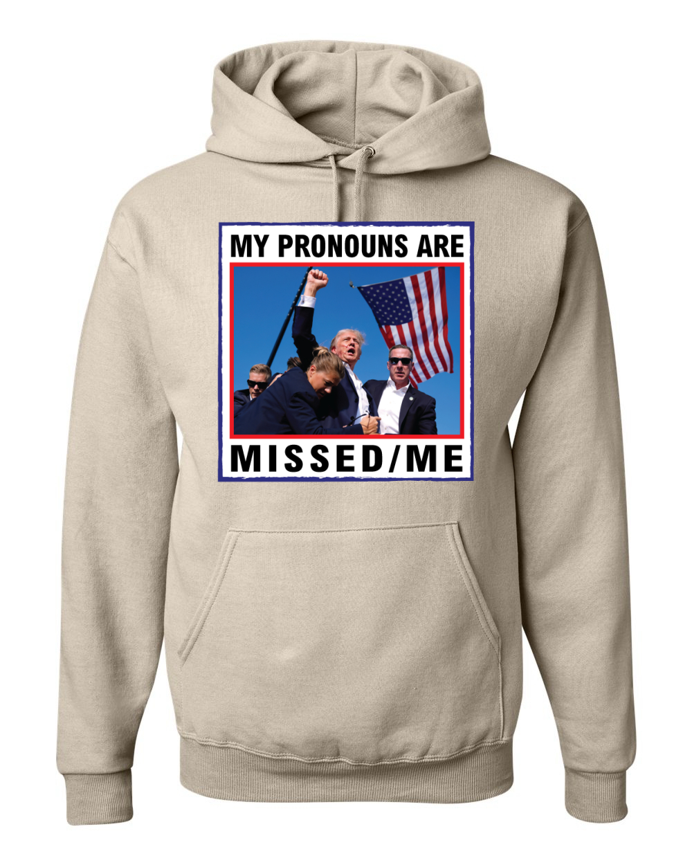 My Pronouns are Missed Me Funny MAGA Fist Pump Trump 2024 Hoodie Sweatshirt - Picture 13 of 13