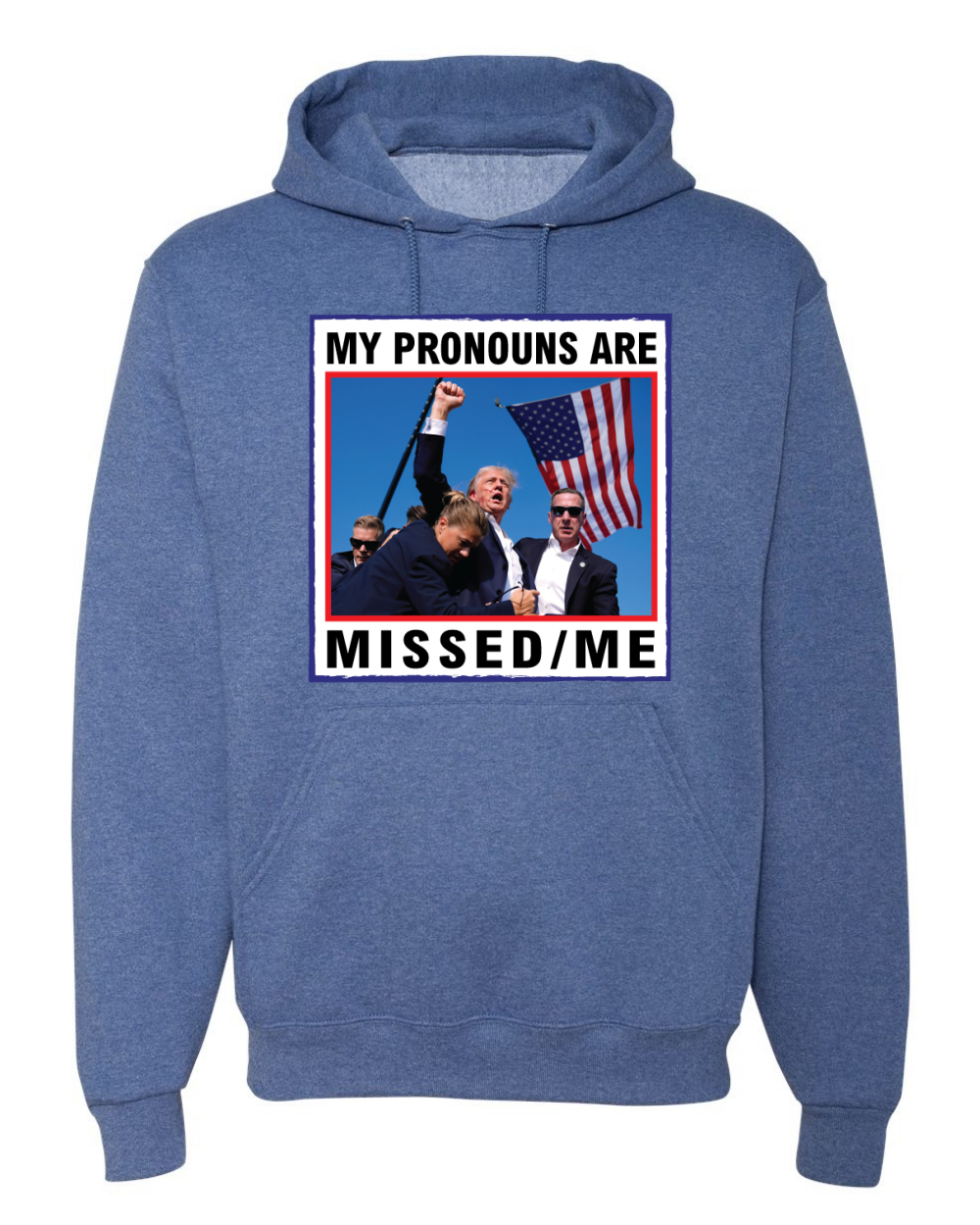 My Pronouns are Missed Me Funny MAGA Fist Pump Trump 2024 Hoodie Sweatshirt - Picture 9 of 13