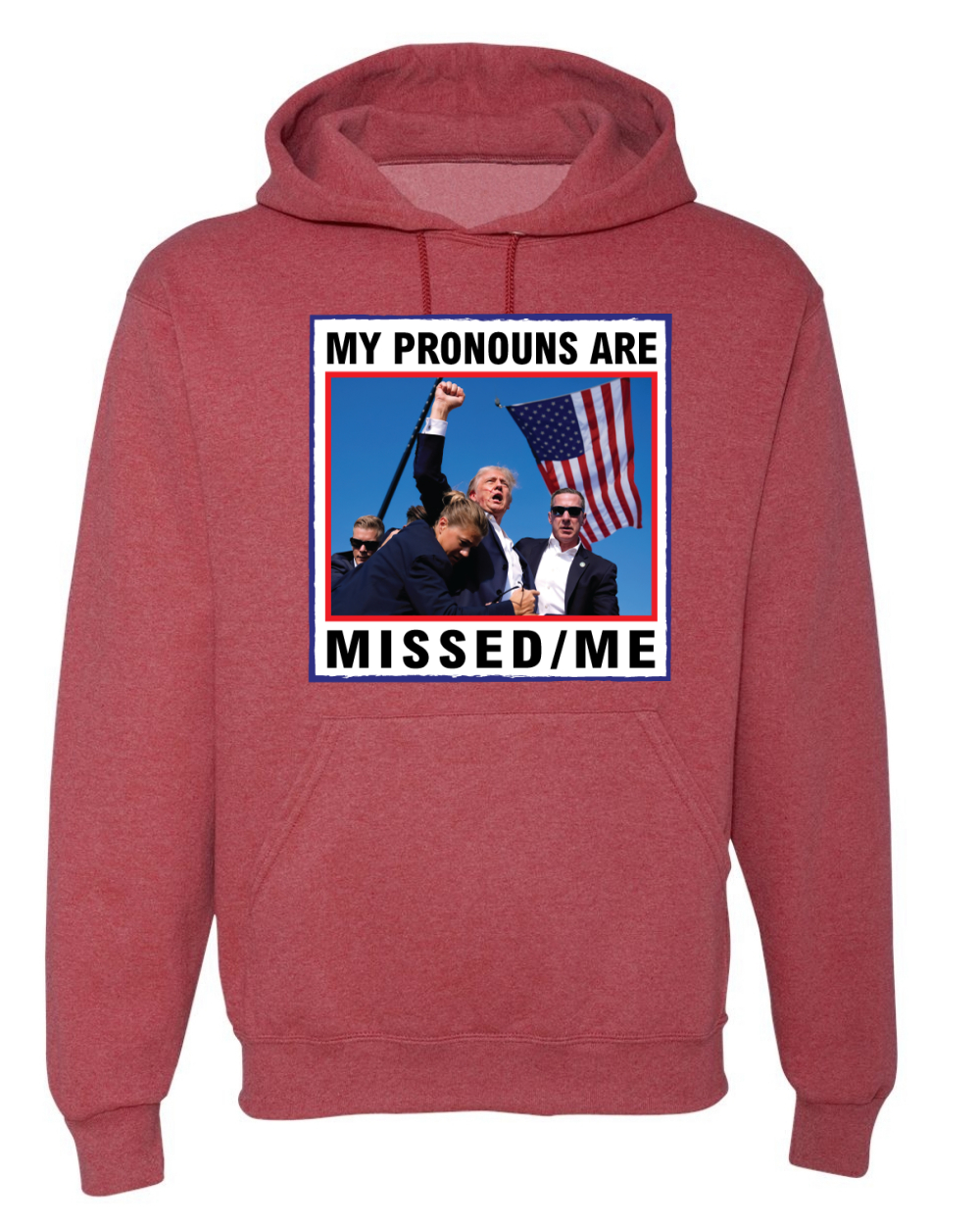 My Pronouns are Missed Me Funny MAGA Fist Pump Trump 2024 Hoodie Sweatshirt - Picture 11 of 13