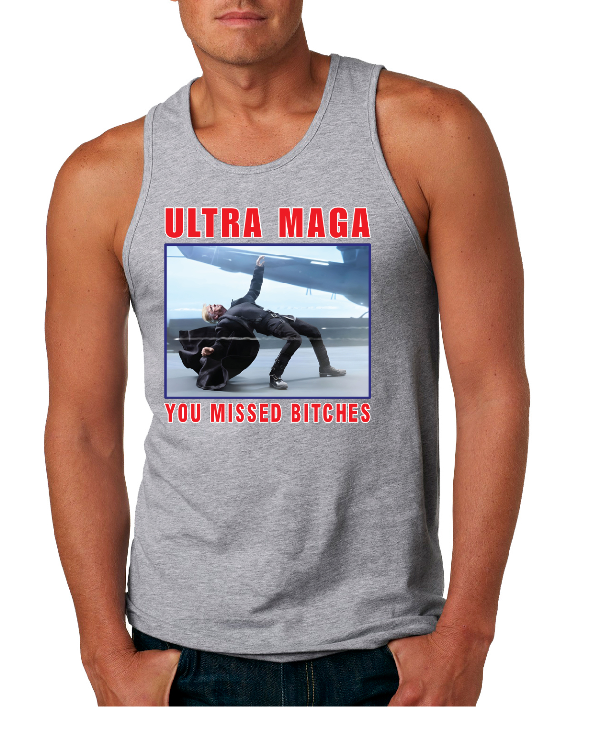 Camiseta sin mangas Ultra Maga You Missed Bitches divertida Donald Trump Bullet para hombre - Imagen 4 de 7