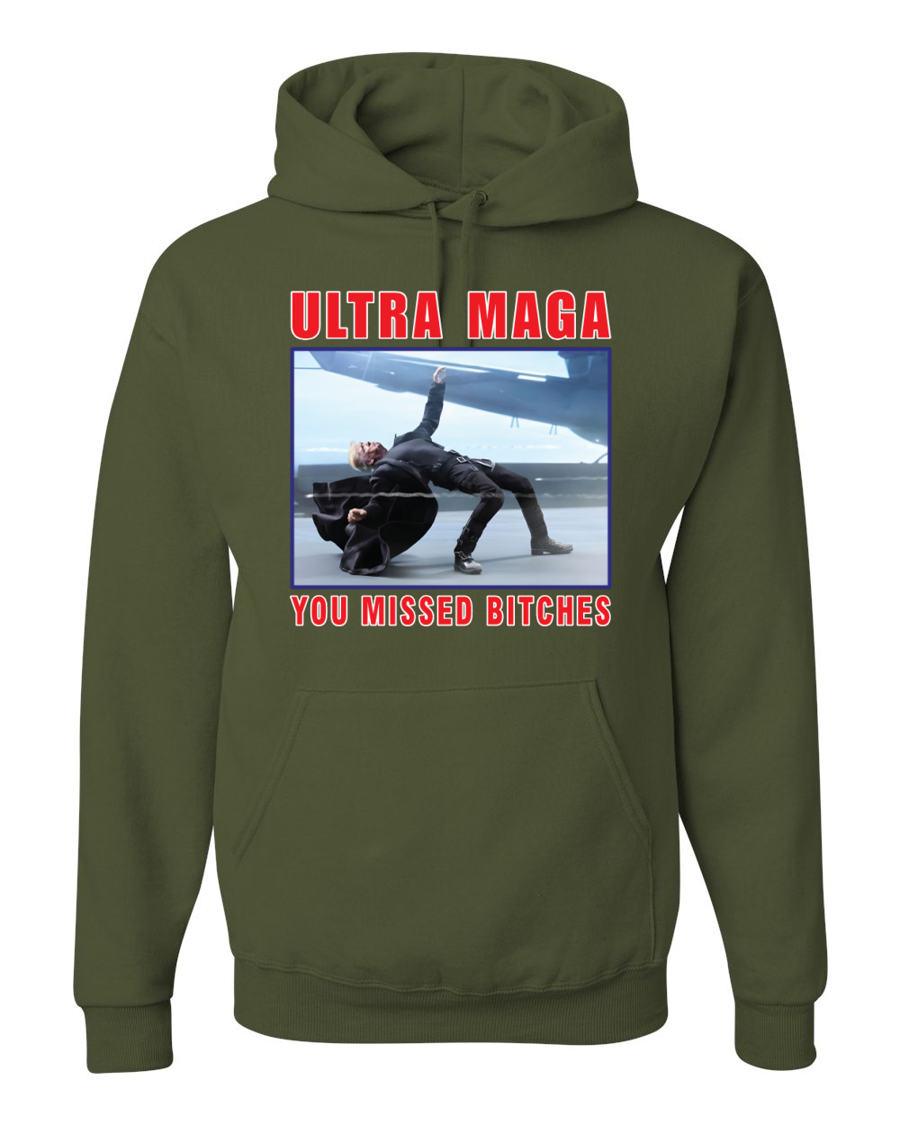 Ultra Maga You Missed Bitches Funny Donald Trump Bullet Hoodie Sweatshirt - Picture 12 of 13