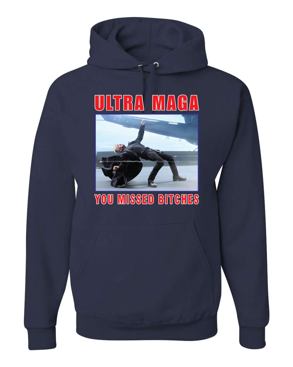 Ultra Maga You Missed Bitches Funny Donald Trump Bullet Hoodie Sweatshirt - Picture 6 of 13