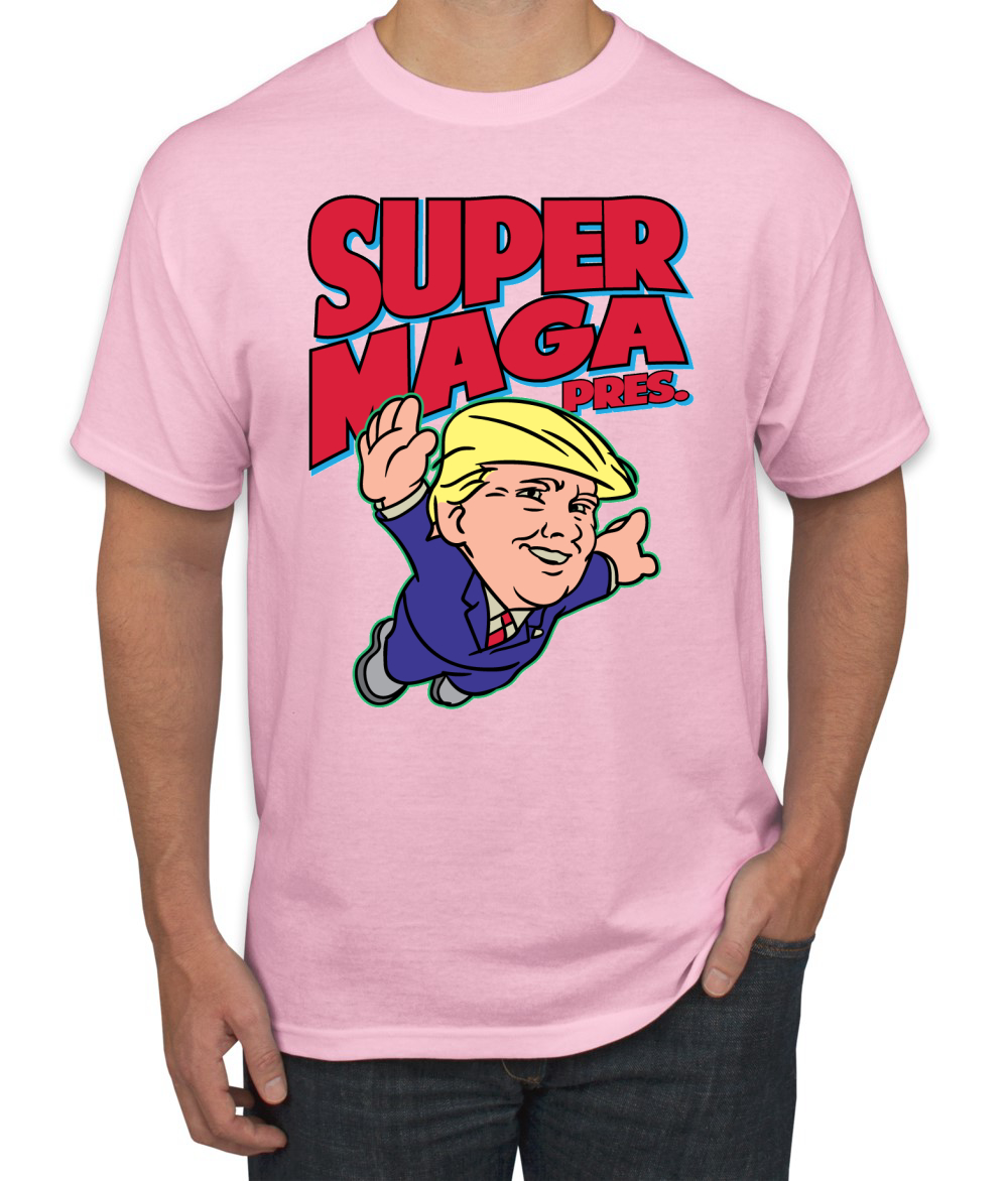 T-Shirt Super Maga Pres lustig Donald Trump 80er Jahre Videospiel Parodie - Bild 5 von 14