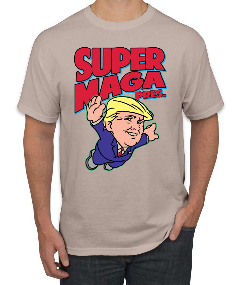T-Shirt Super Maga Pres lustig Donald Trump 80er Jahre Videospiel Parodie - Bild 14 von 14
