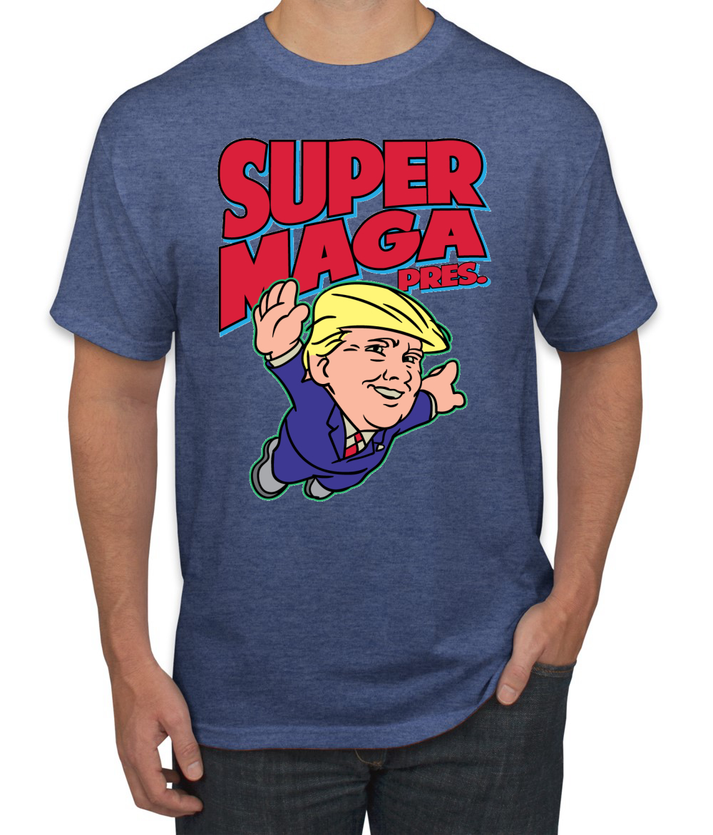 T-Shirt Super Maga Pres lustig Donald Trump 80er Jahre Videospiel Parodie - Bild 9 von 14